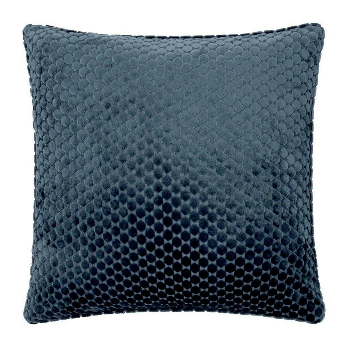 Paoletti Neptune Velvet Cushion Cover - Navy - 50Cm X 50Cm - Navy - 100% Polyester