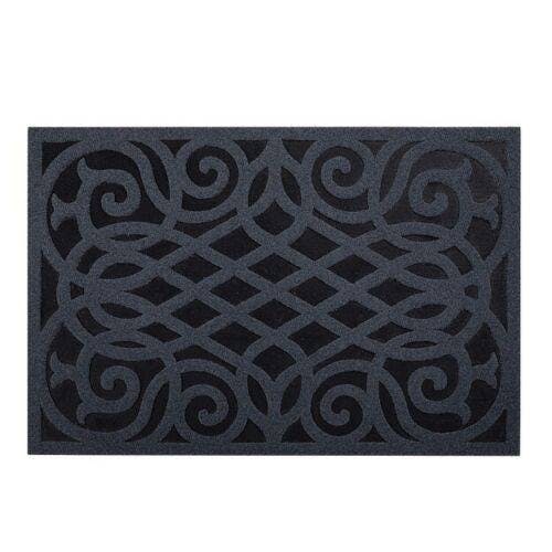 Nicoman Dark/Grey Victorian Style Eco Indoor/Outdoor Door Mat - 91 X 61Cm - Yes (Suitable For Indoors)