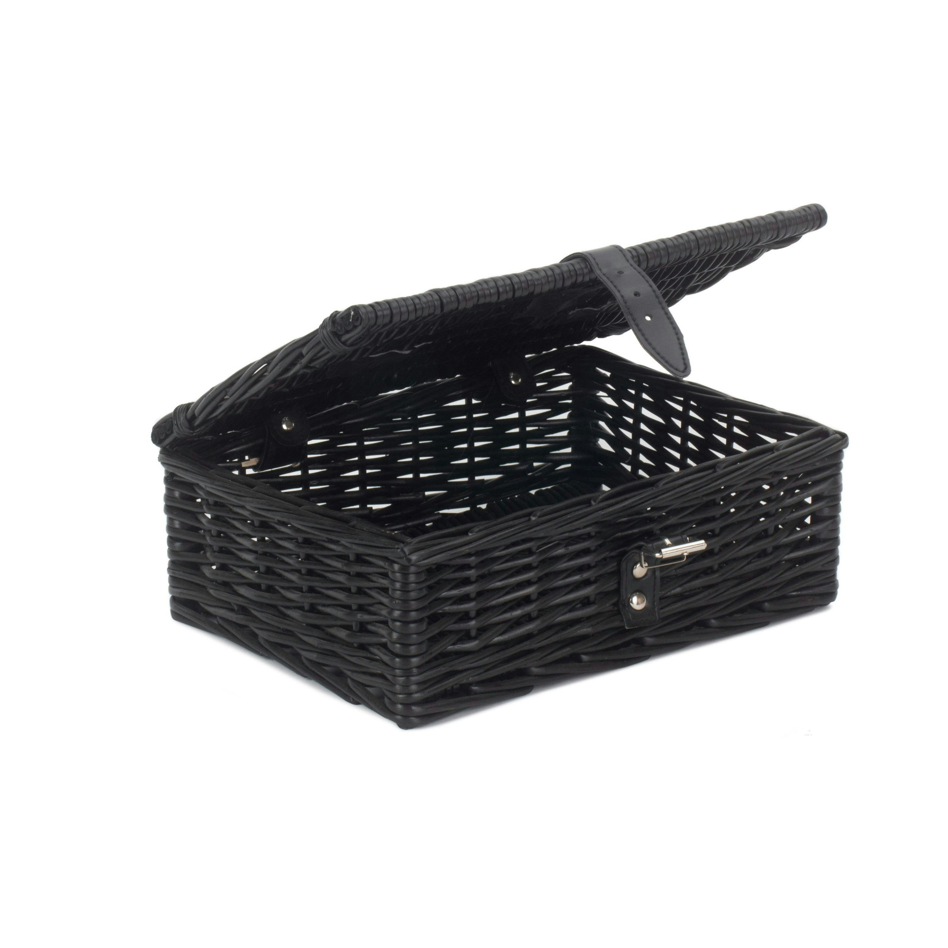 Rackhams Black/Brown Painted Willow Picnic Basket - Mini