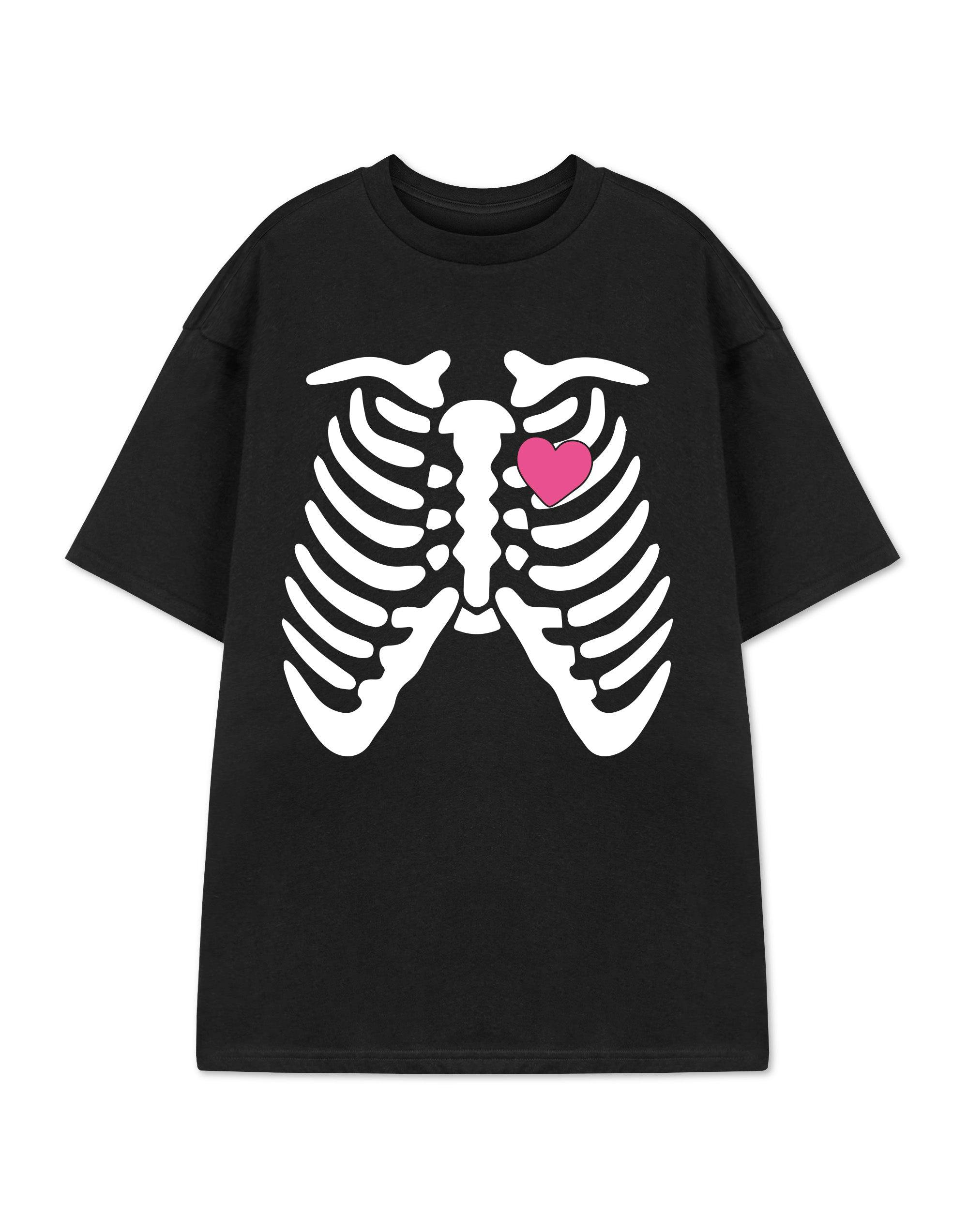 Vanilla Underground Women's Black Show Me The Merch Ribcage Short Sleeved T-Shirt - X-Large