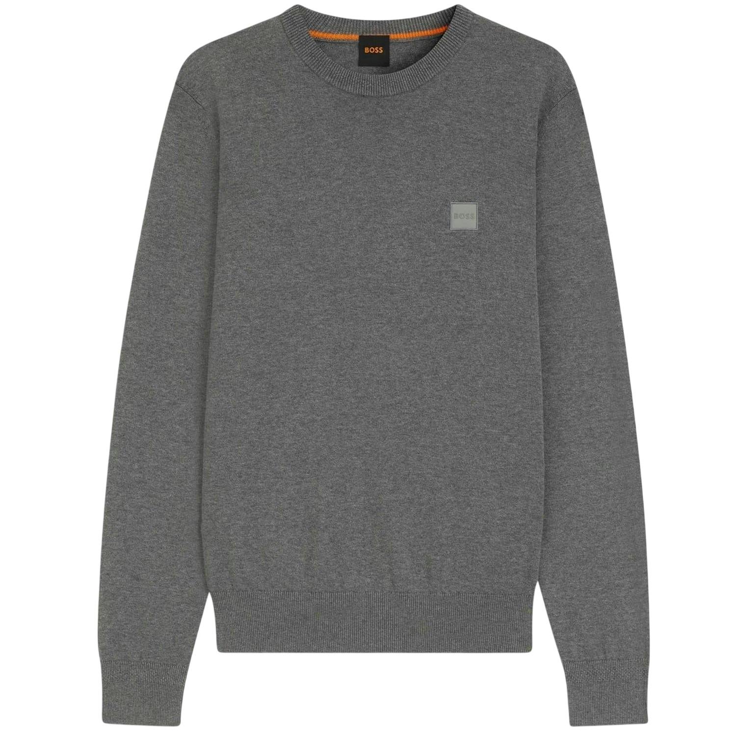 Boss Men's Silver/Grey Kanovano Crew Neck Jumper - Xxl - 95% Cotton/5% Cashmere