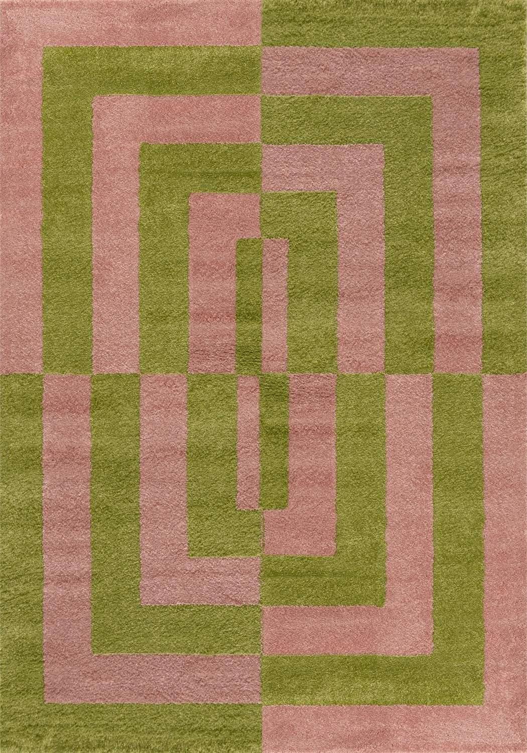 The Rugs Green/Pink Joli Geometric & Rug - 160X230 Cm