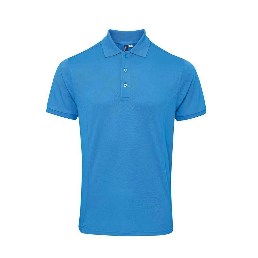Premier Mens Coolchecker Plus Piqu Polo Shirt (Turquoise) - Size X-Large - Image 3