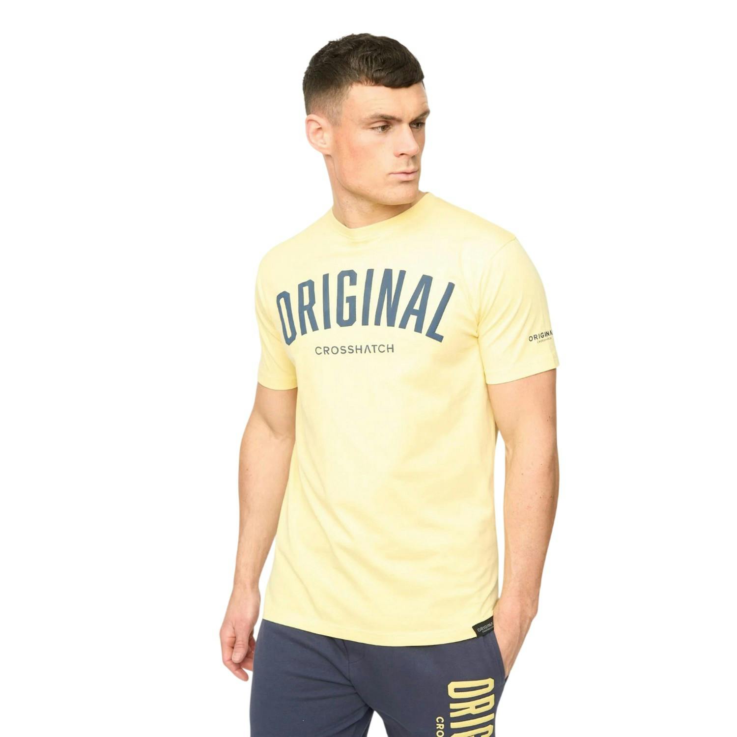 Crosshatch Men's Yellow Kensby T-Shirt - Xl - 100% Cotton