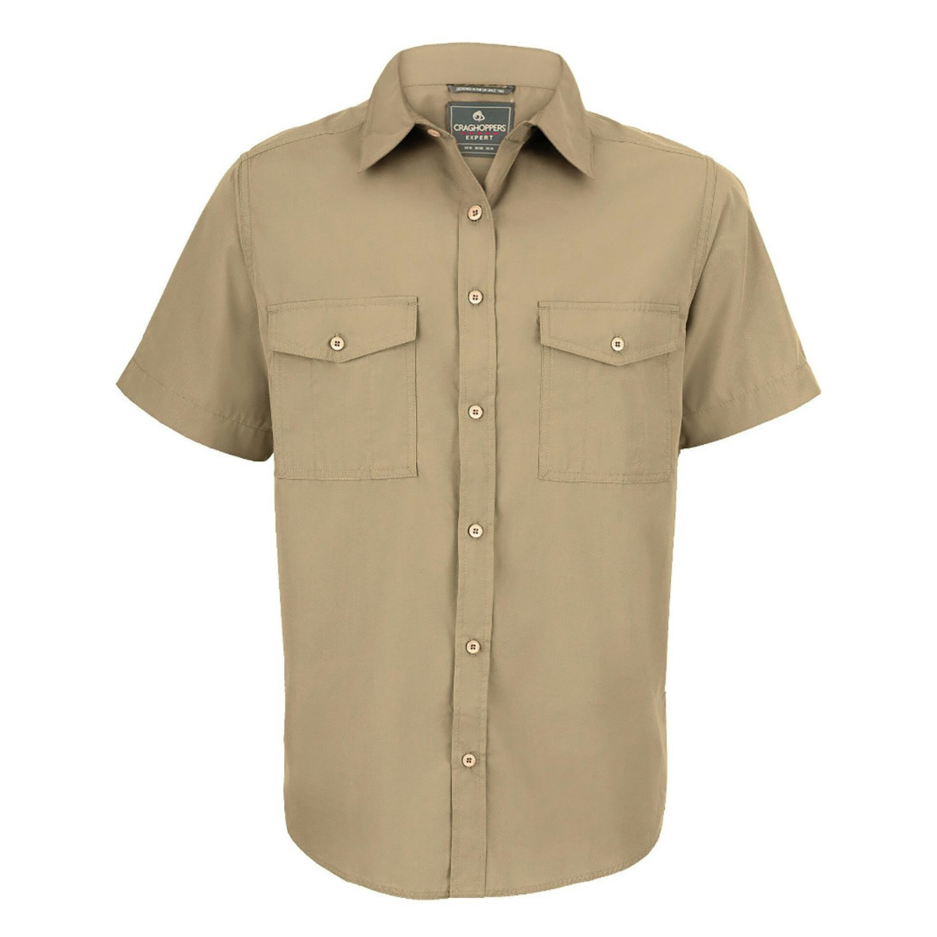 Craghoppers Men's Expert Kiwi Short-Sleeved Shirt - Pebble - Pebble - Extra Large