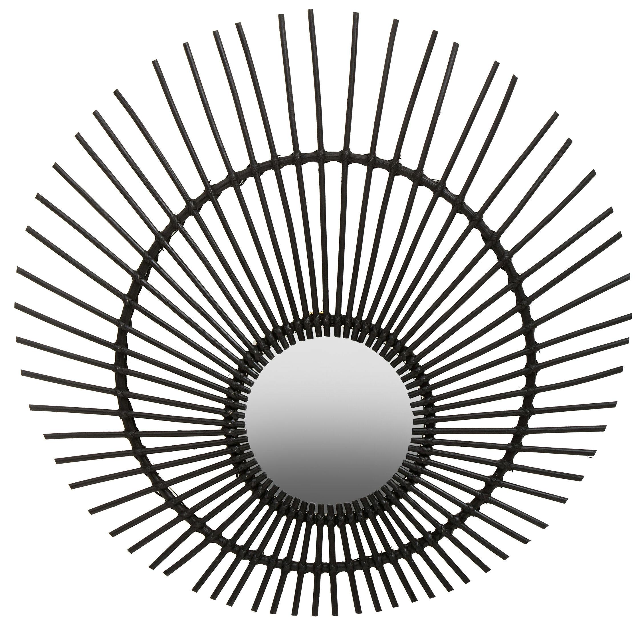 Rackhams Black Mataram Natural Rattan Wall Mirror - Image 2
