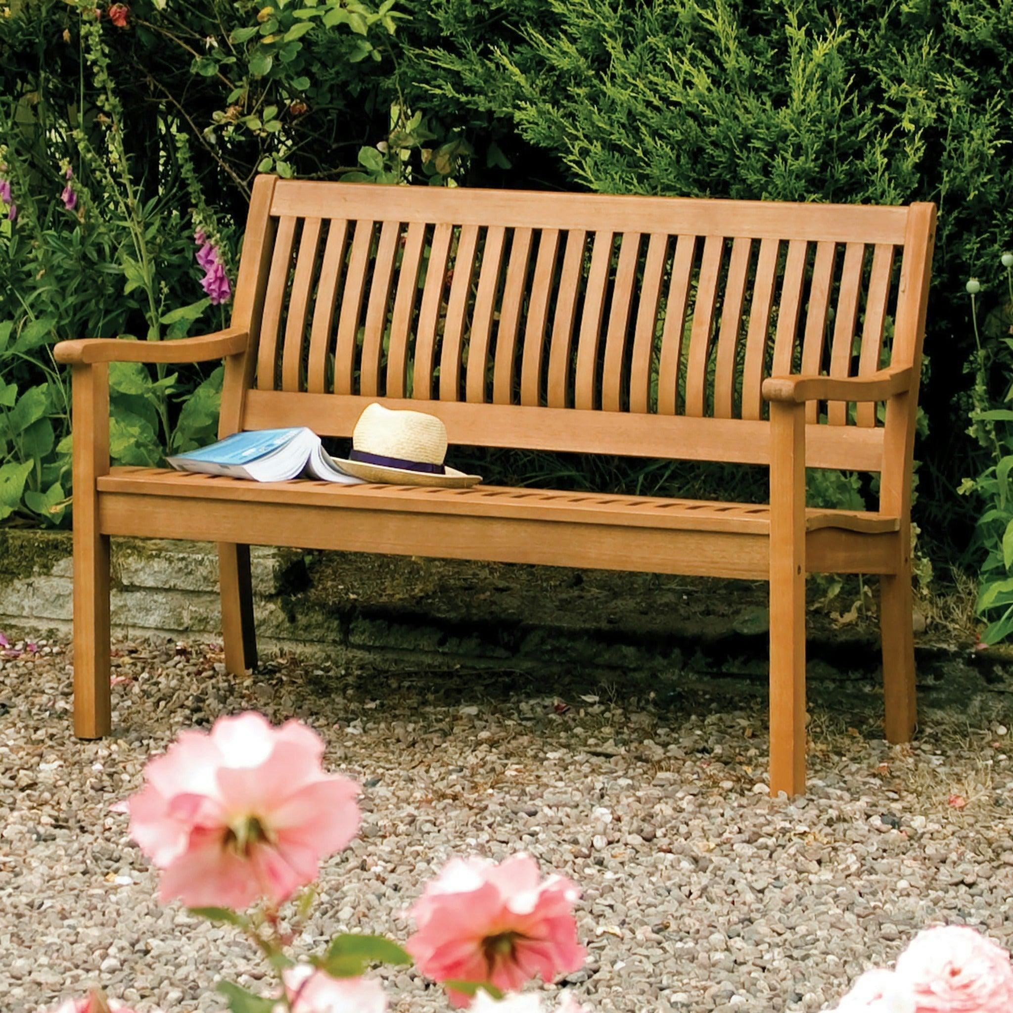Rowlinson 2 Seater Solid Eucalyptus Hardwood Willington Bench