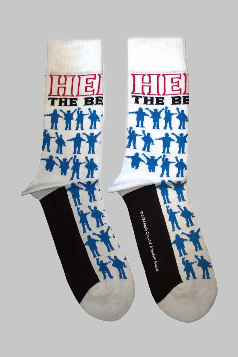 Paradiso Clothing Unisex White The Beatles Help Silhouettes Repeat Ankle Socks