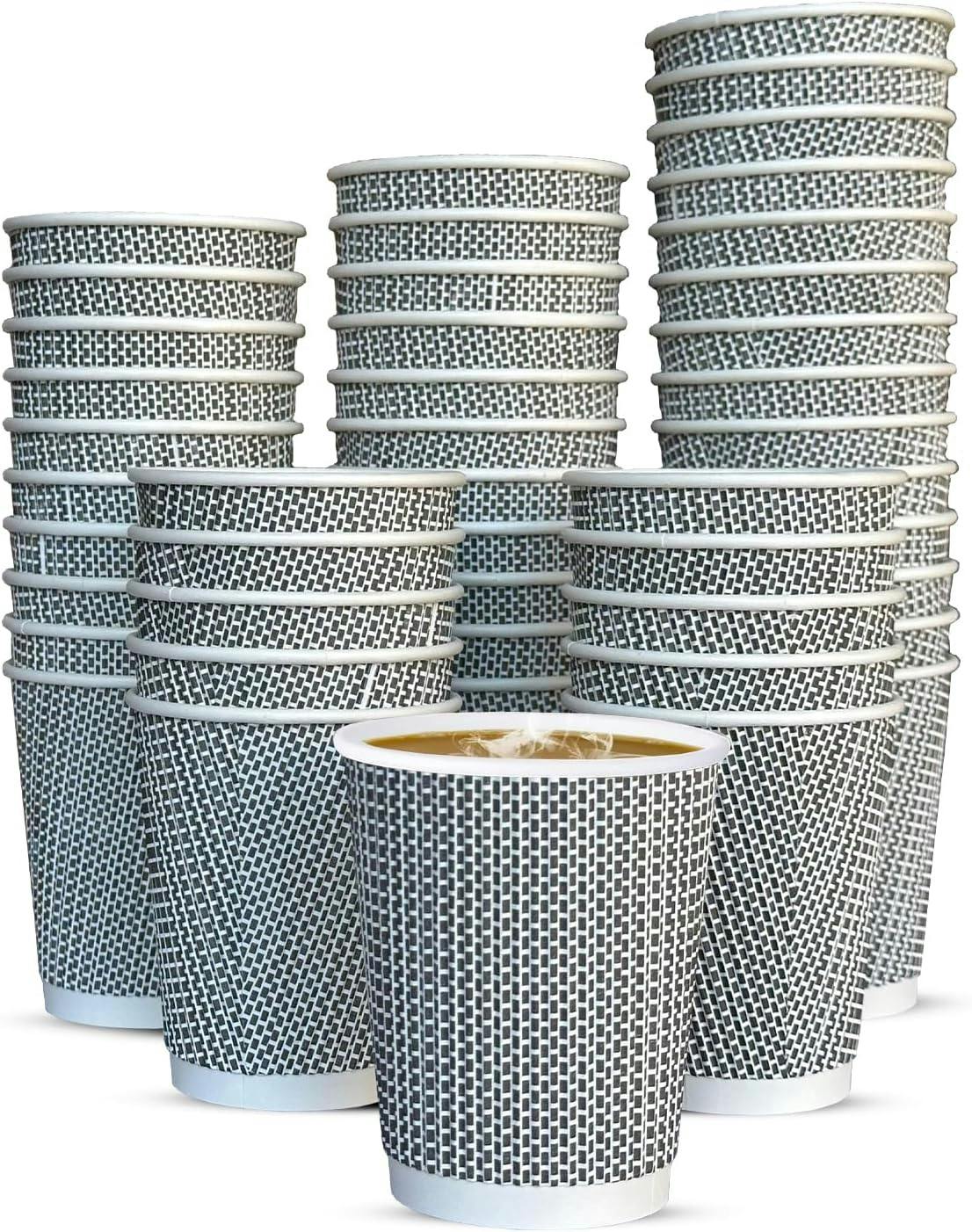 Econx Black 8Oz Coffee Paper Cup Vip Designed 3Ply Disposable Coffee Cup For Takeaway Hot Drinks - 100 - All Occasion