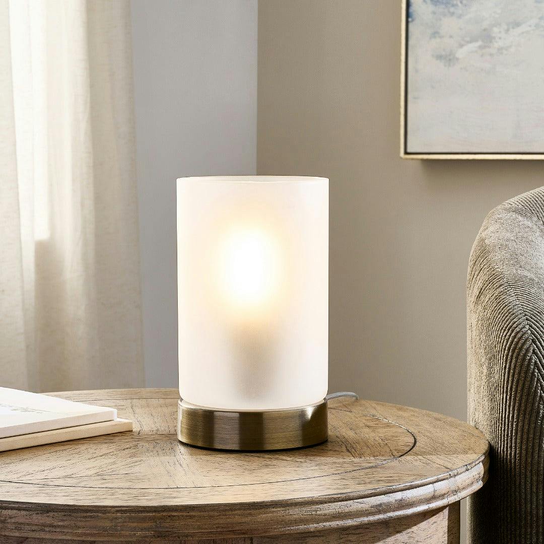 Rackhams Light Kingsholm Antique Brass Touch Table Lamp