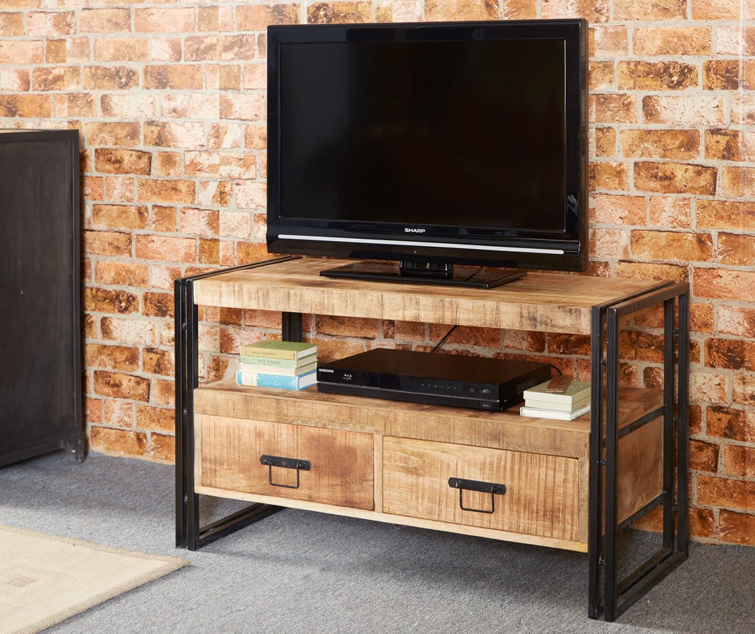 Rackhams Light/Grain Herica Industrial Mintis Tv Cabinet - 102 Cm - 60 Cm - Wood