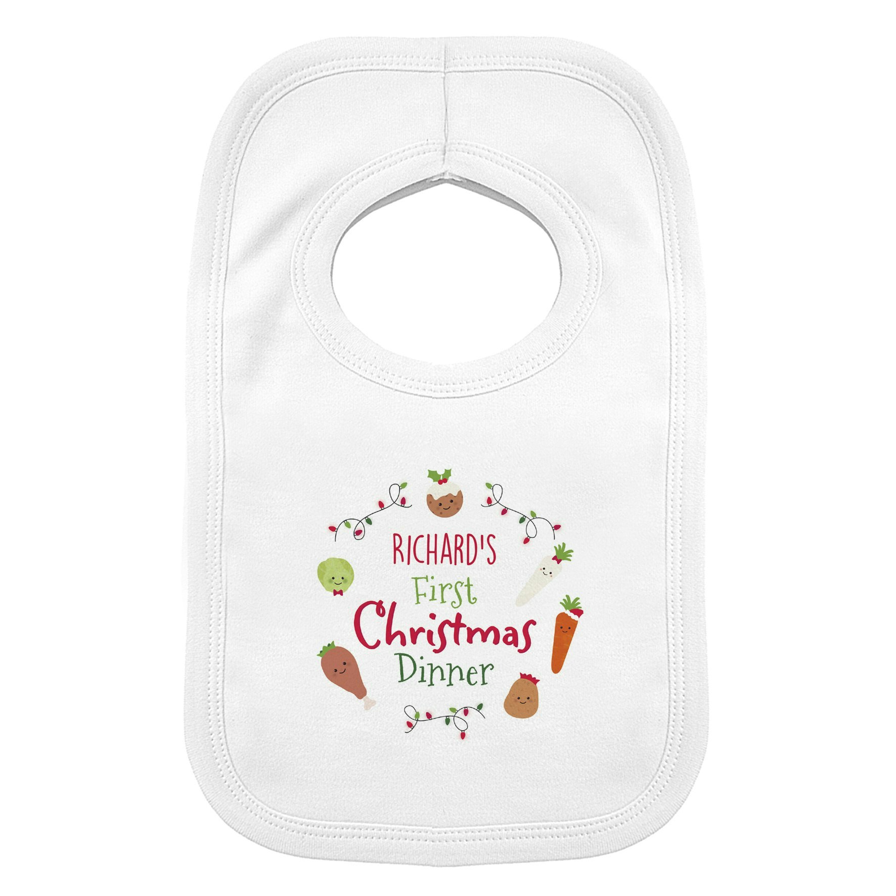 Personalised Memento Company Personalised 'First Christmas Dinner' Bib