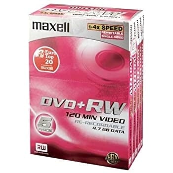 Maxell Dvd+Rw Re-Recordable Discs 120 Min Video 4.7Gb - 30 Discs - 30 Discs