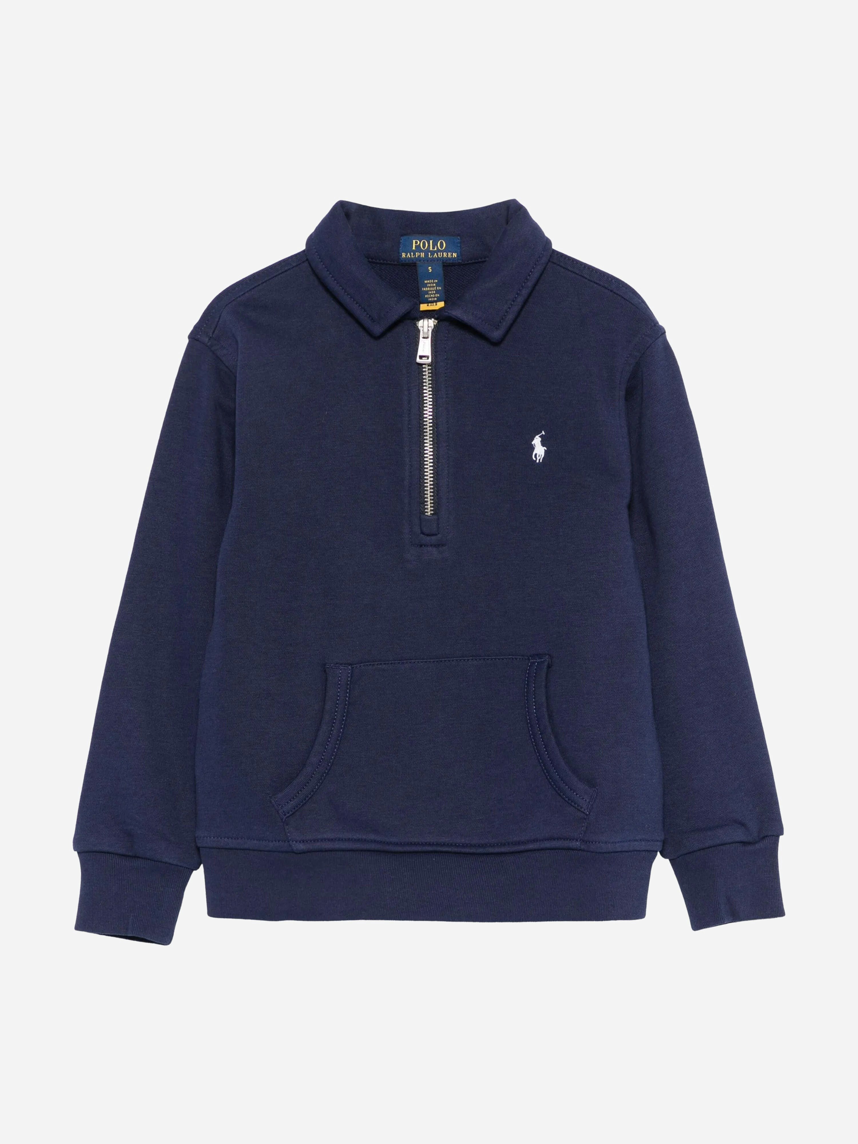 Ralph Lauren Kids Boys Blue Ralph Lauren Half Zip Sweatshirt In Navy - 18-20 Yrs (Xl)