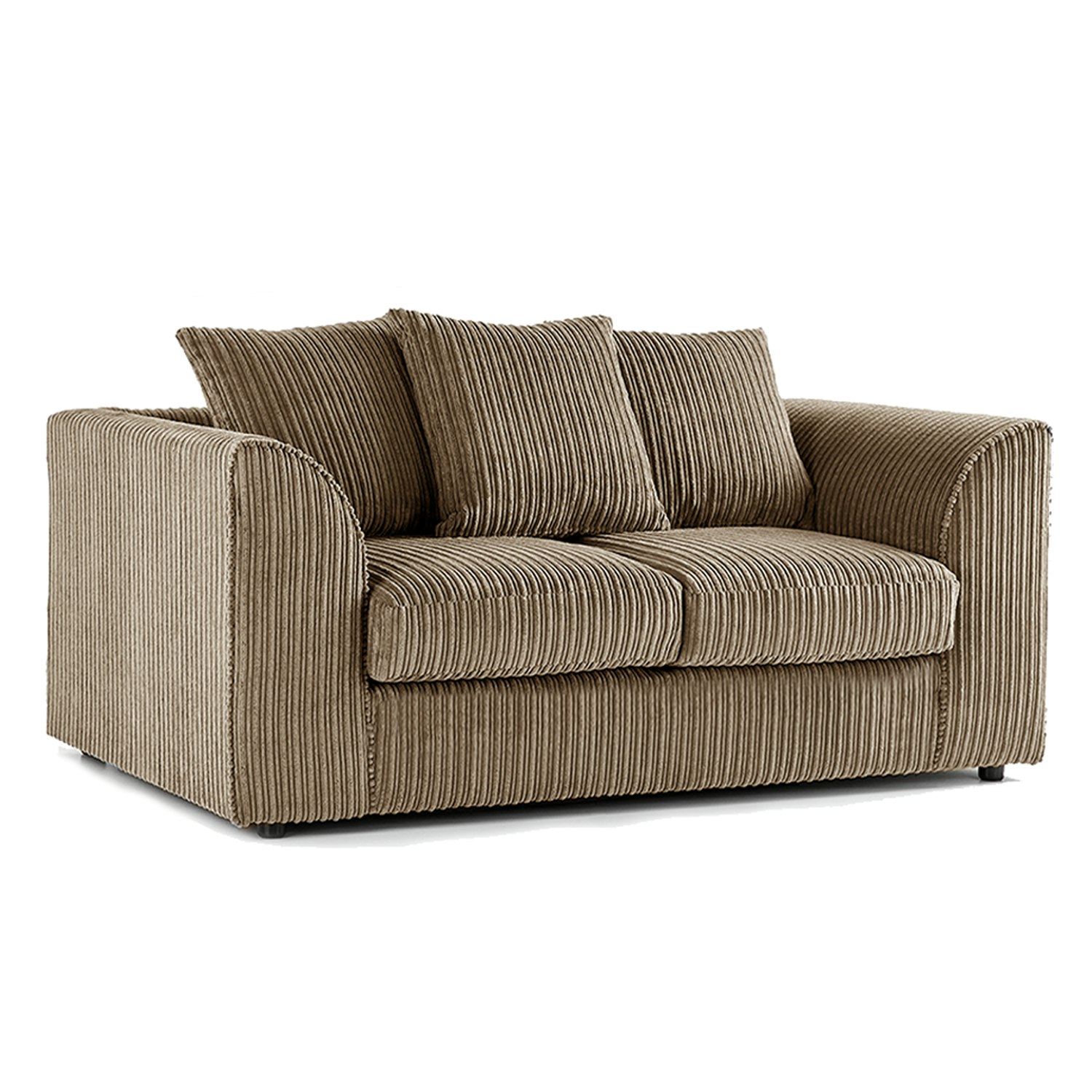 Rackhams Black Luxor Full Jumbo Cord 2 Seater - Scatter Back - Coffee