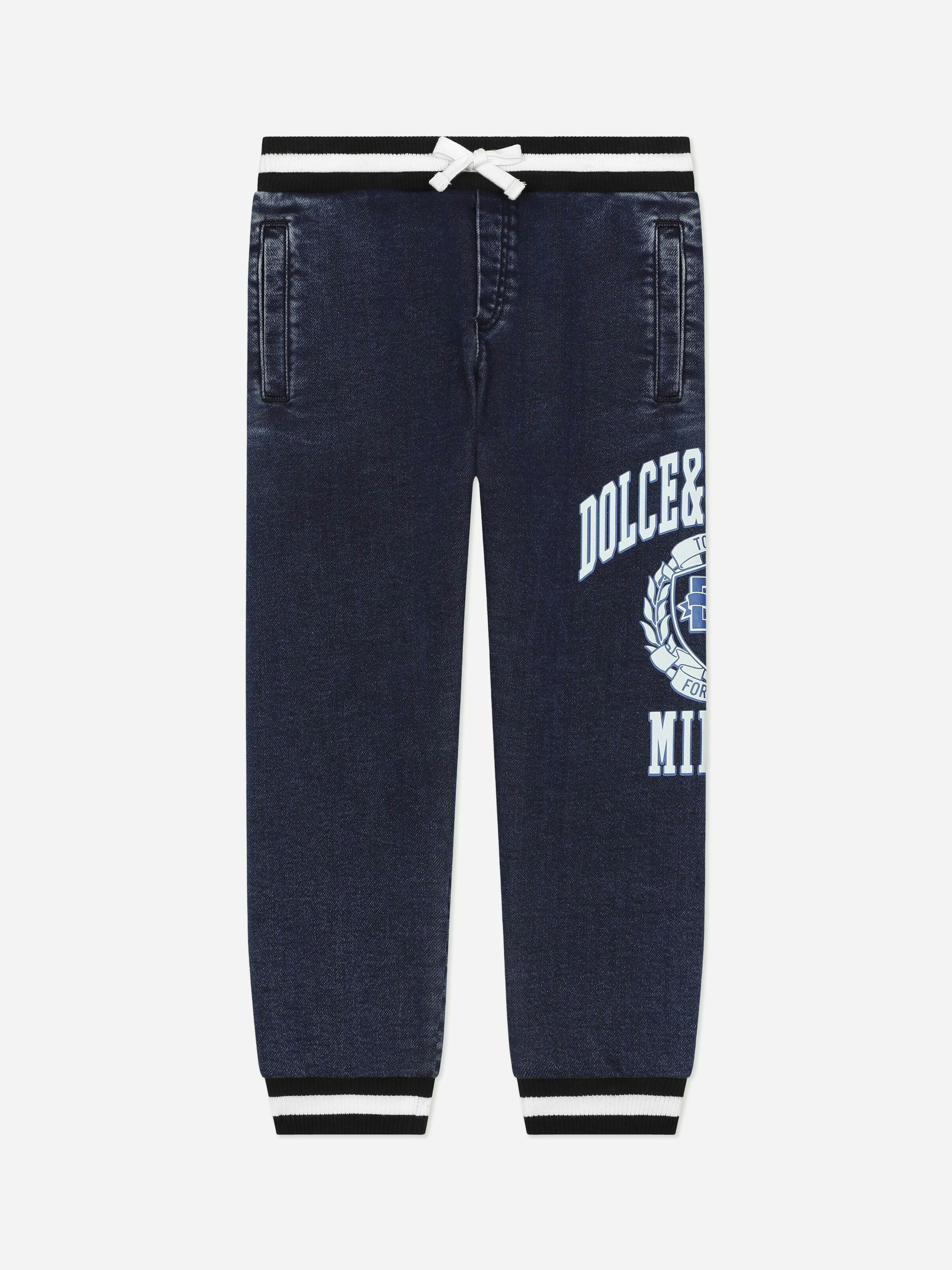 Dolce & Gabbana Kids Boys Blue Dolce & Gabbana Logo Joggers In - 5 Yrs