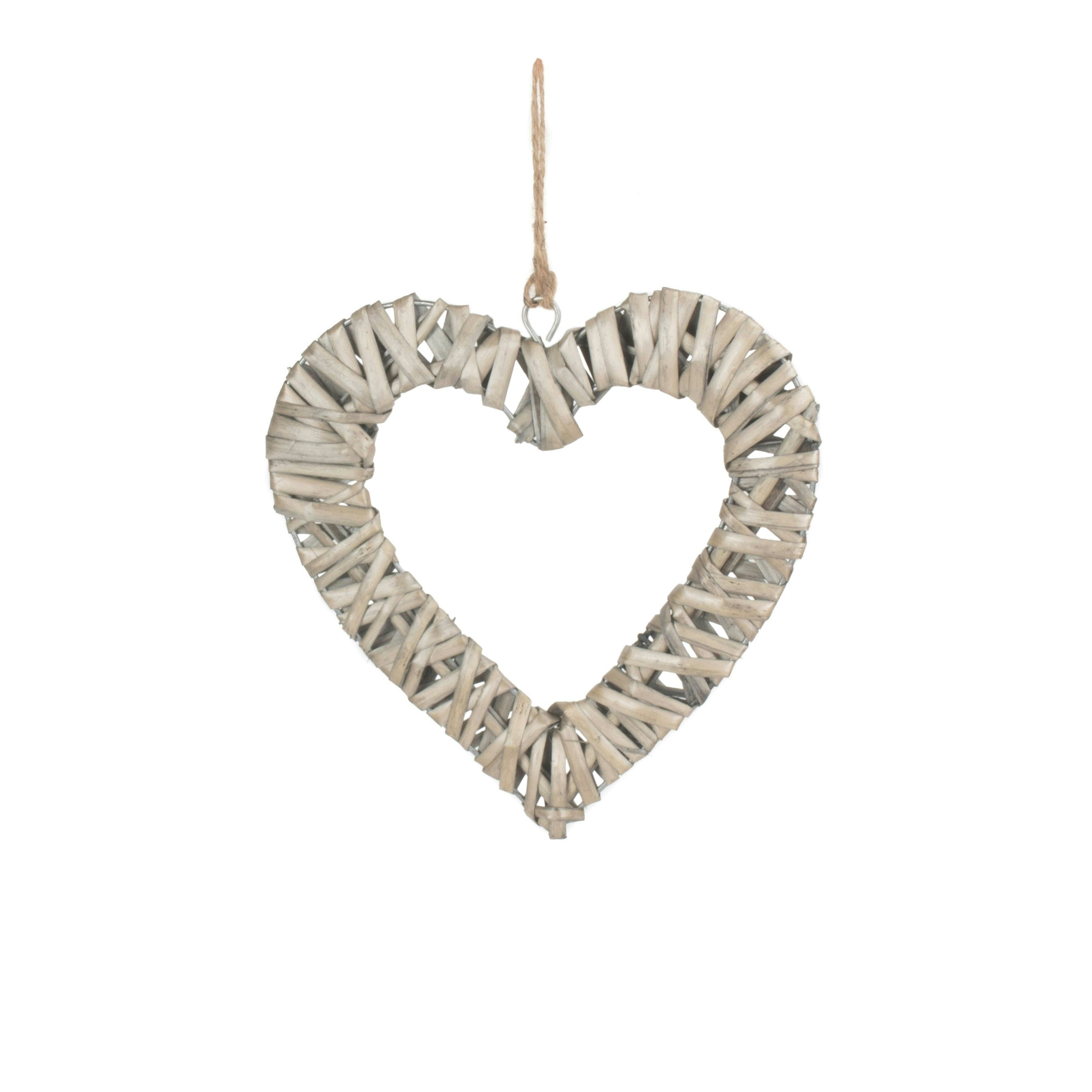 Red Hamper Flat Open Wicker Heart - Small