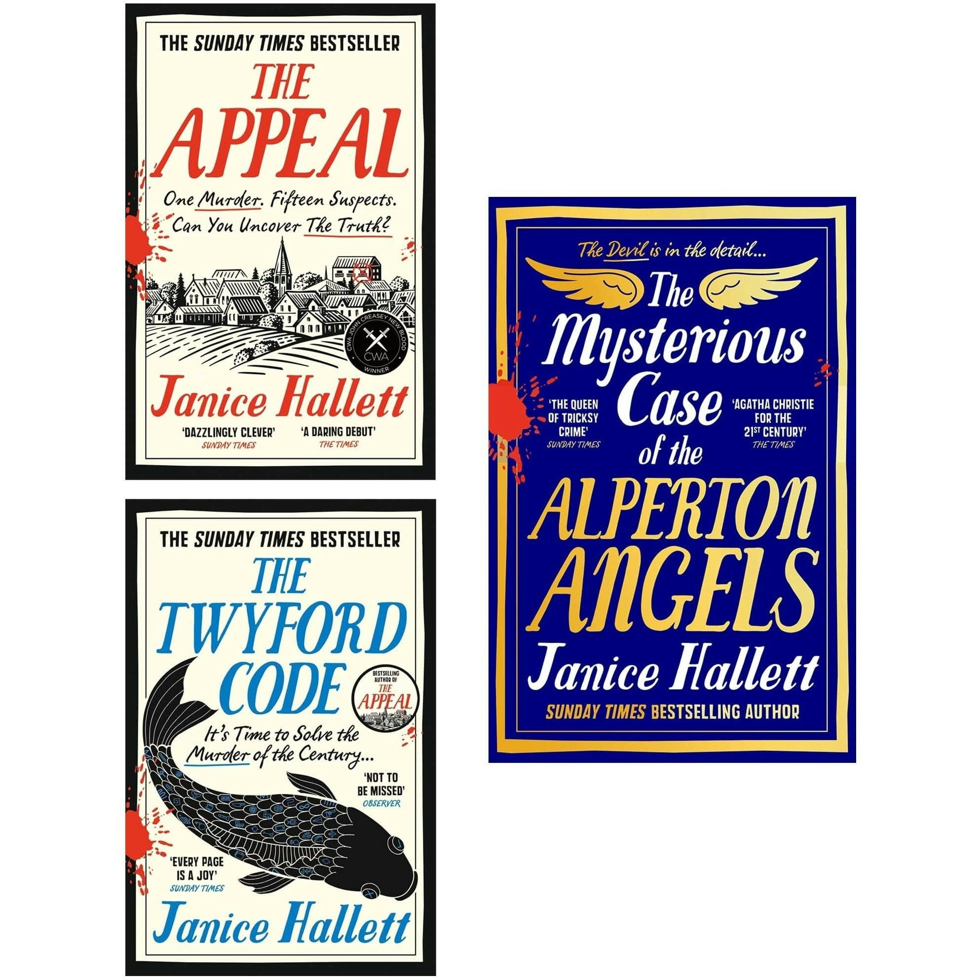 Viper Janice Hallett 3 Book Set The Appeal, The Twyford Code, The Mysterious Case Of The Alperton Angels