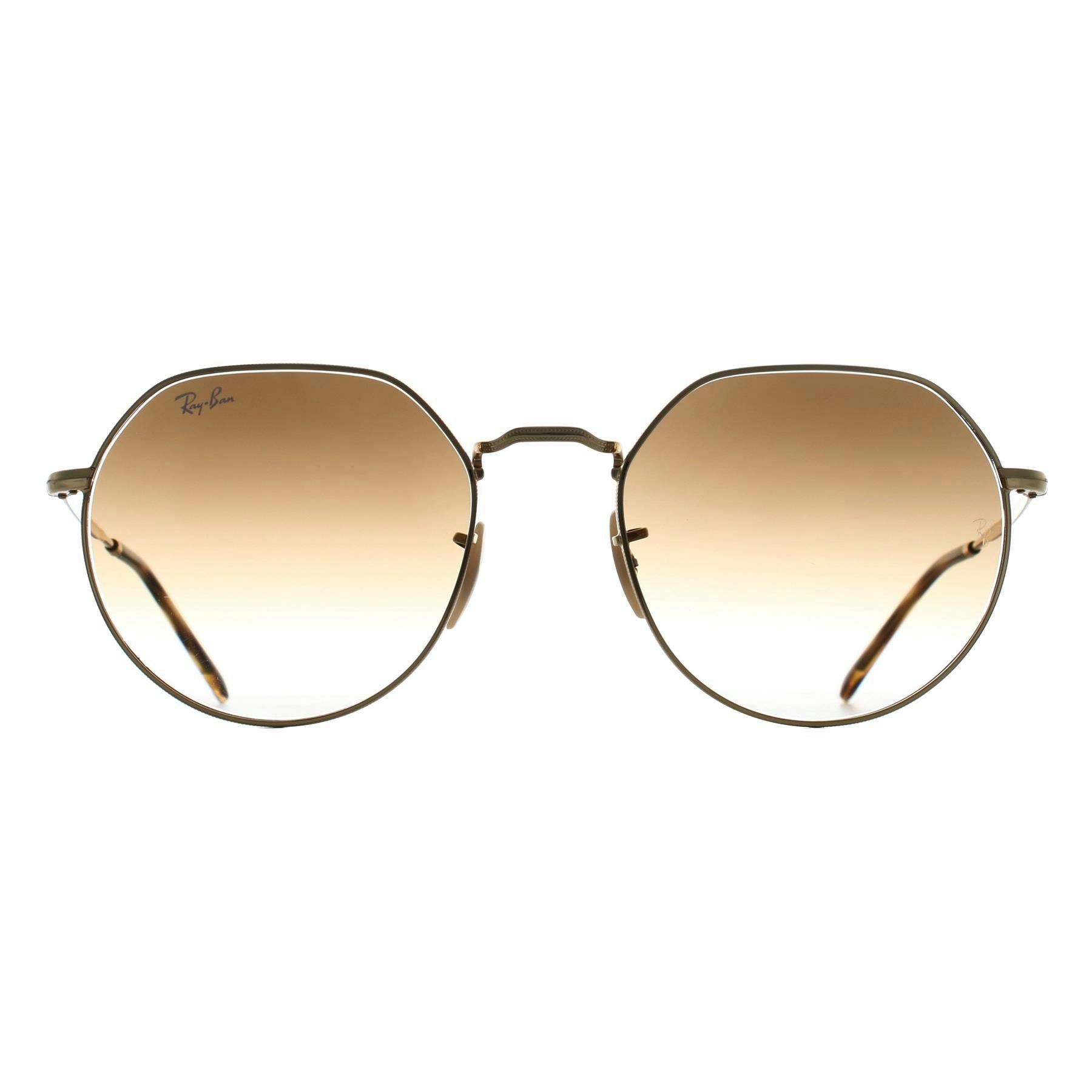 Ray - Ban Unisex Brown Ray - Ban Rb3565 Jack 001/51 Sunglasses Metal Gold Geometric Normal Shaded - Image 6