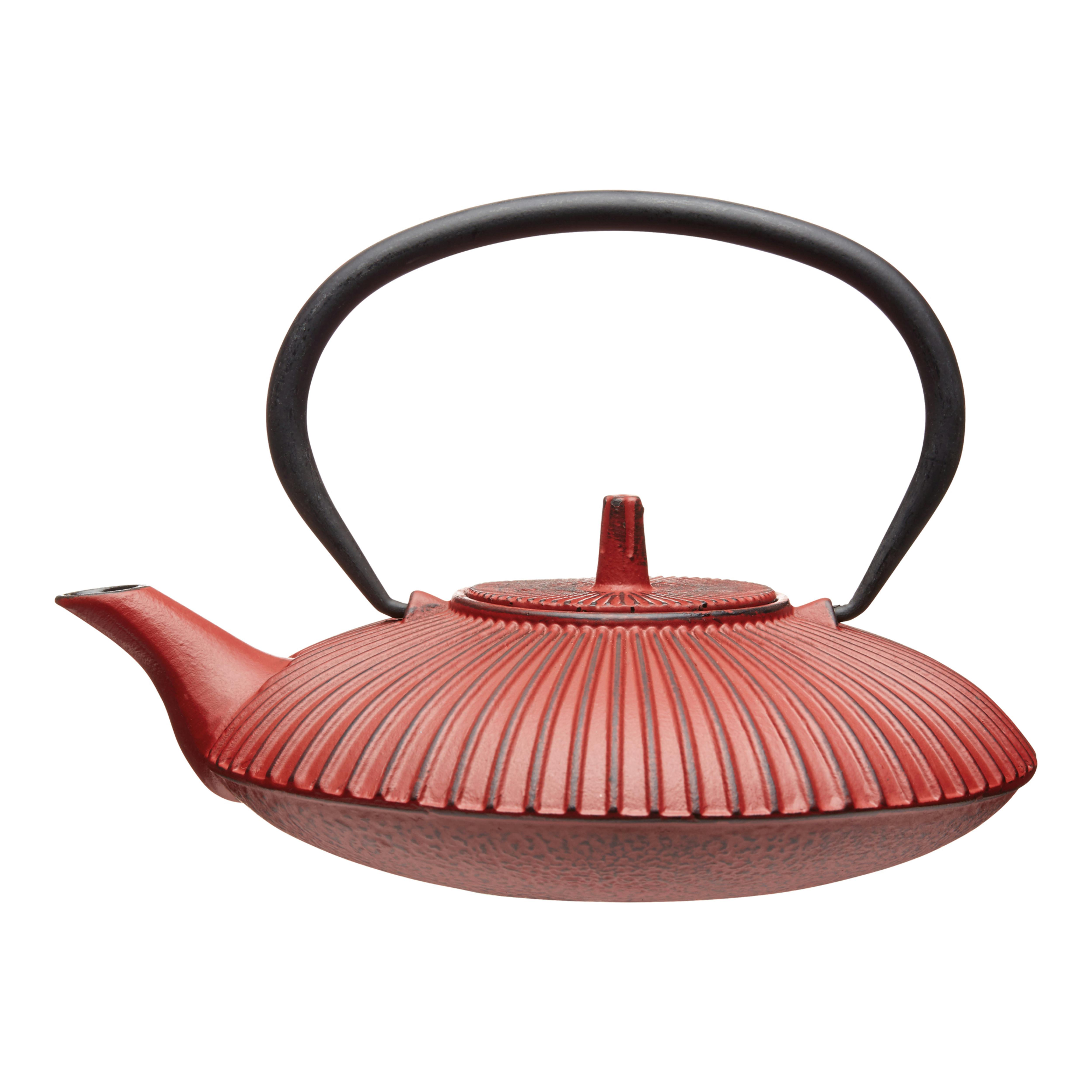 Rackhams Red Cast Iron Japanese Teapot With Infuser Basket - Cast Iron - Teapot