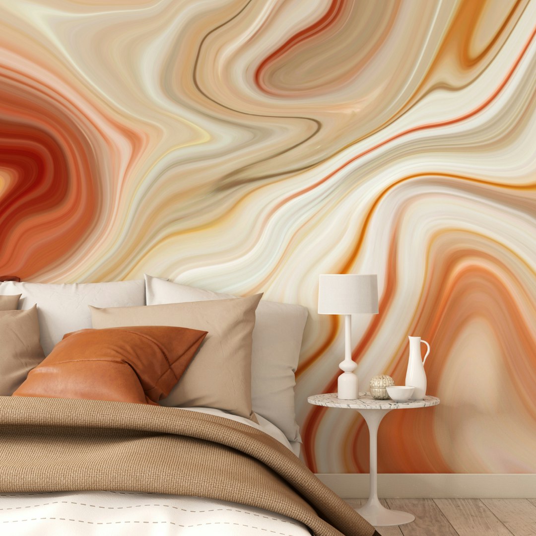 Rackhams Marbled Ink - Cinnamon - Medium - W300cm X H240cm