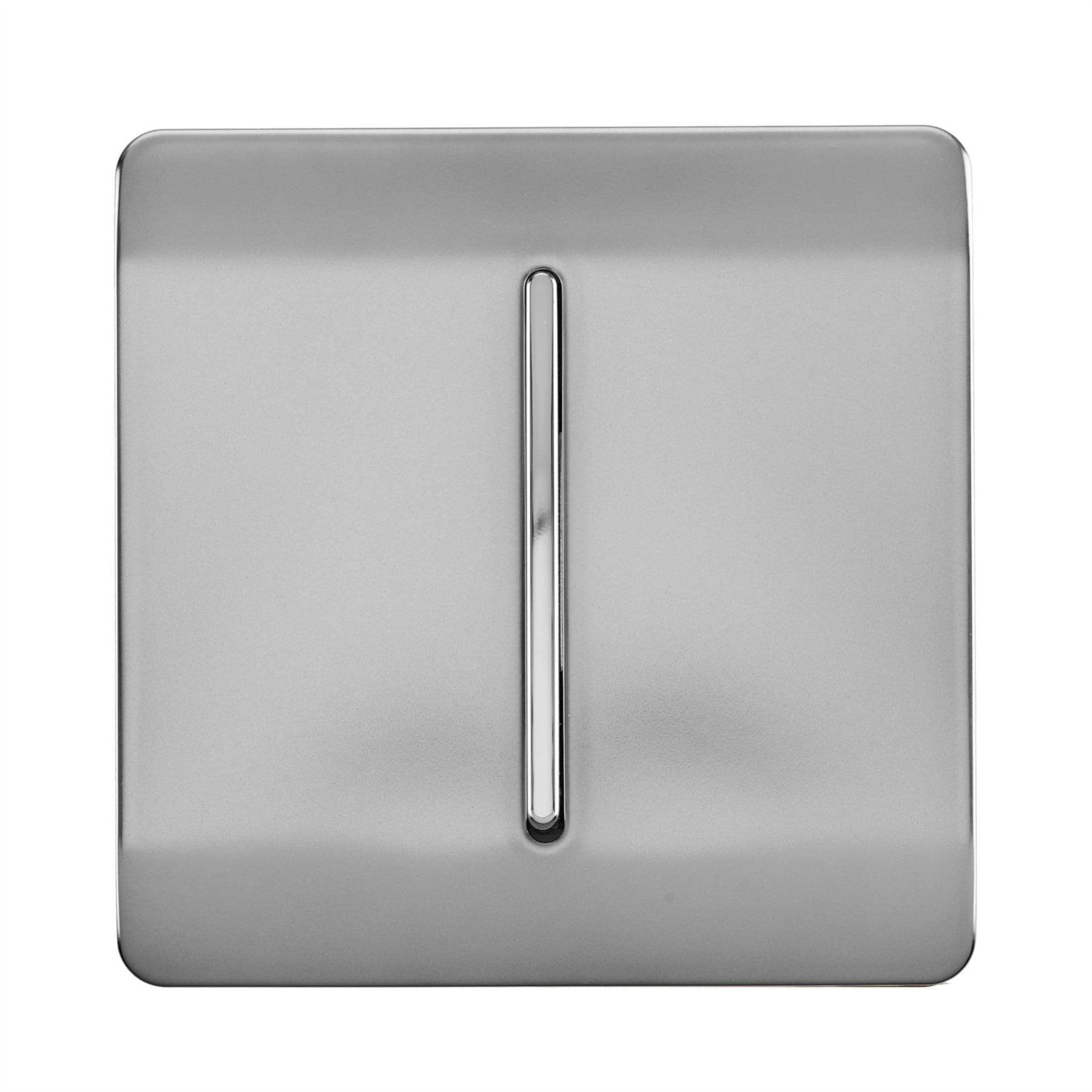 Trendi Switch Screwless 10 Amp Triple Pole Fan Isolator Switch In Brushed Steel - Fibs