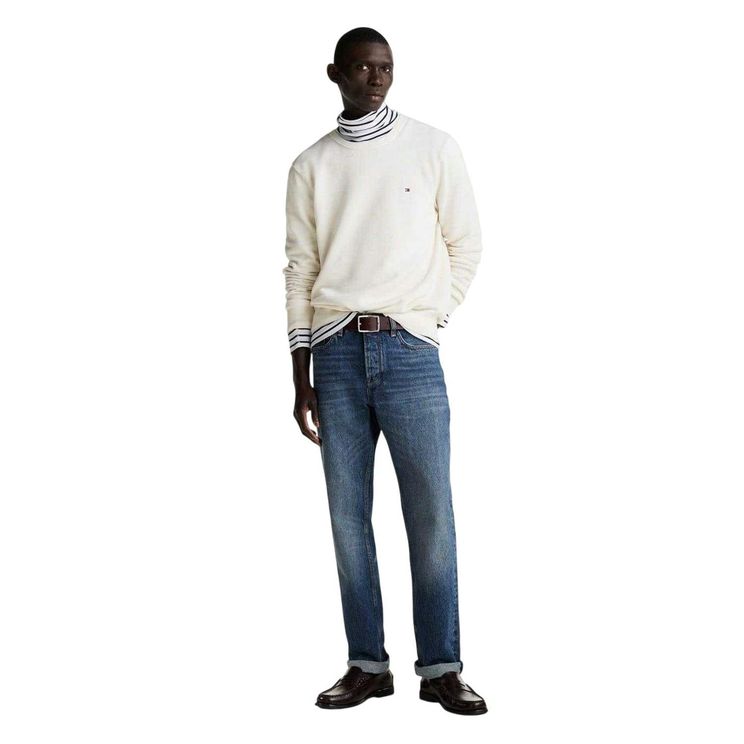 Tommy Hilfiger Men's Ivory Jumper - Xl - 100% Cotton