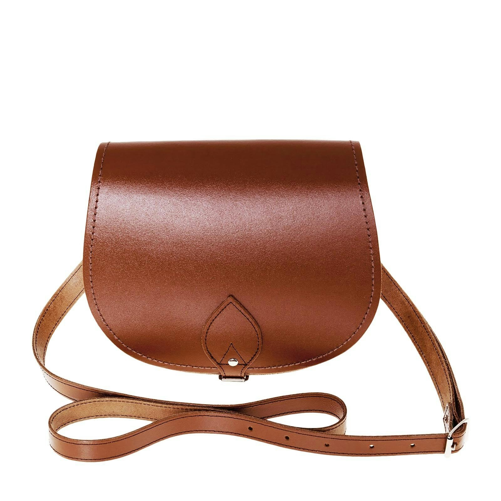Zatchels Handmade Leather Saddle Bag - Chestnut - Large