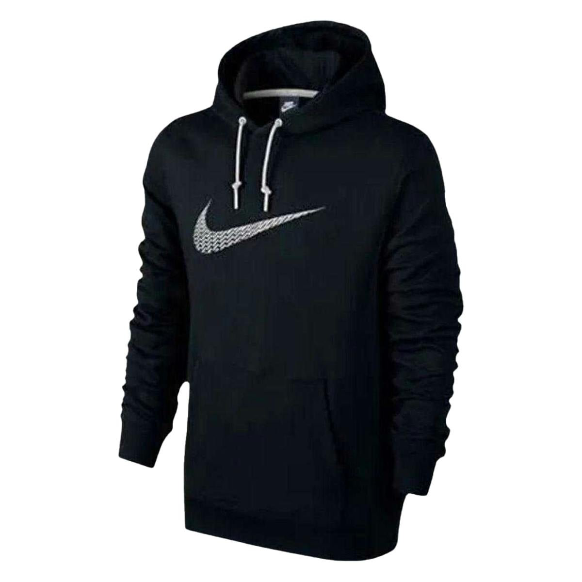 Nike Men's Black Swoosh Logo Hoodie - Xs - 100% Cotton