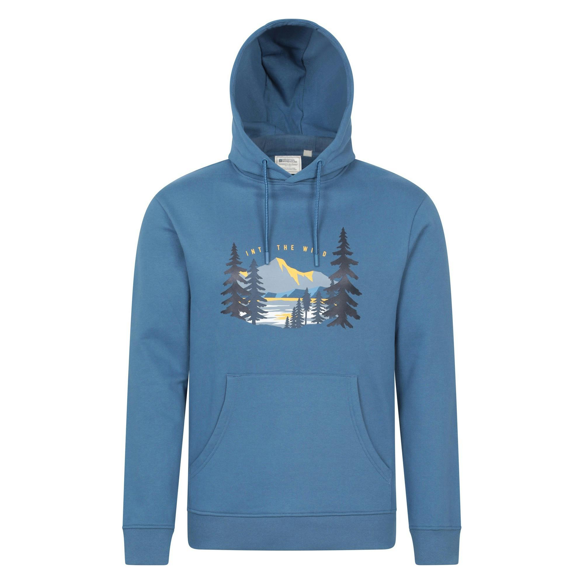 Mountain Warehouse Men's Blue Into The Wild Hoodie - 4XL - 100% Mixed