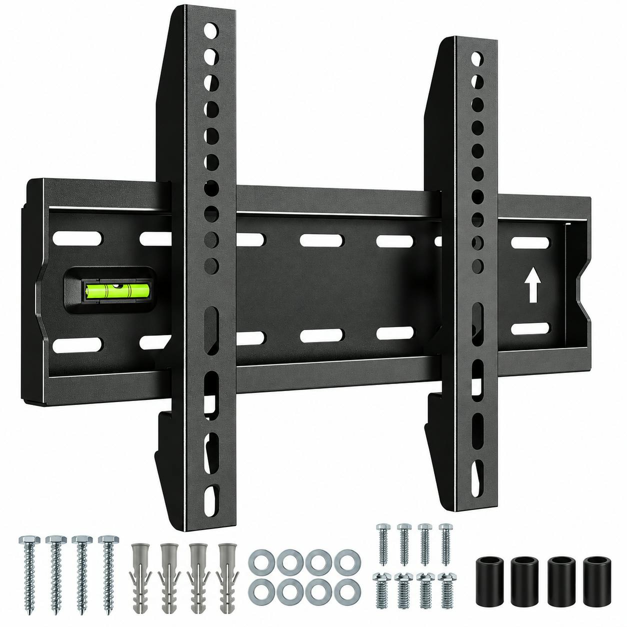 Atek Black Fixed Tv Wall Mount Bracket 15-42 Inch Up To 40Kg With Spirit Level
