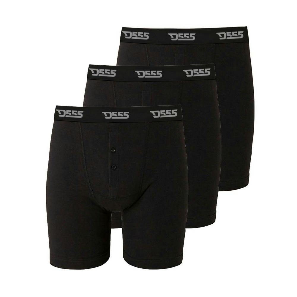 Duke Men's Black D555 Driver 2 Boxer Shorts (Pack Of 3) - 8XL - 100% Cotton