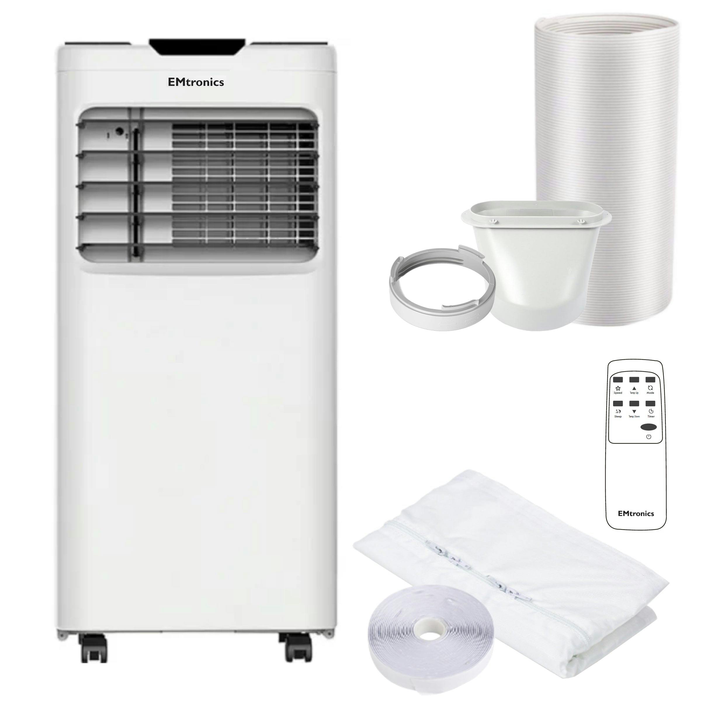 Emtronics 12K Btu Portable Air Conditioner Dehumidifier And Window Vent Kit