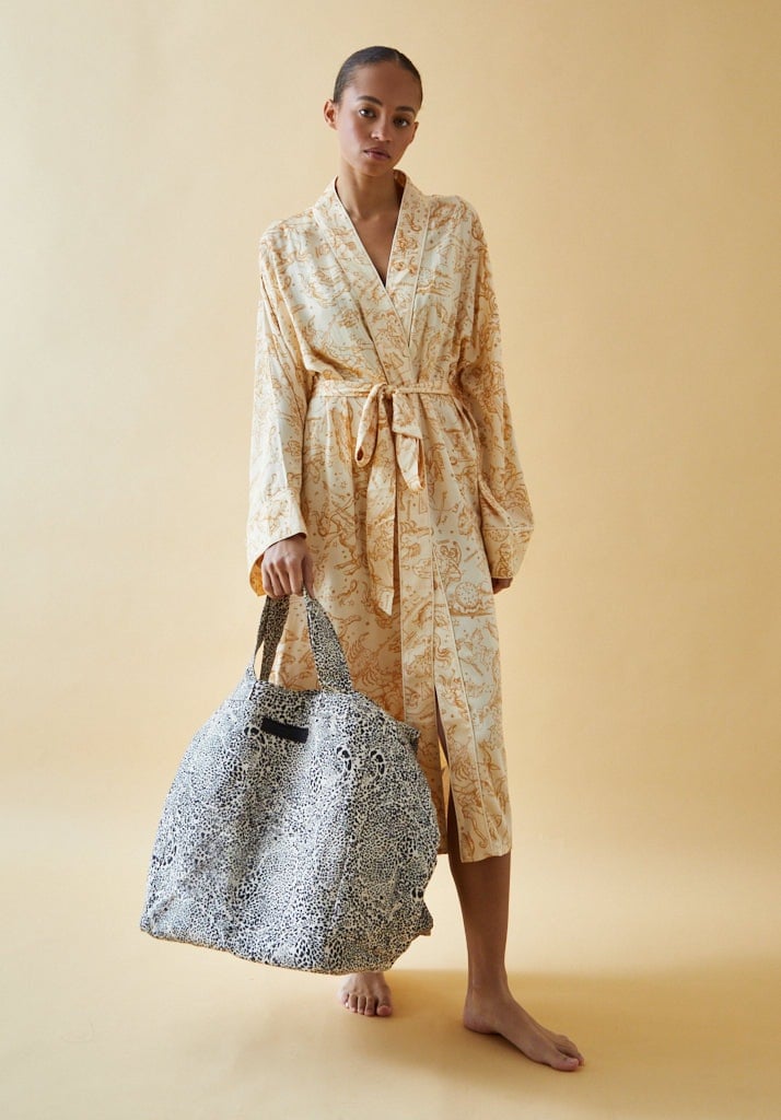 Lily And Lionel Cream Tara Hidden Leopard Print Tote Bag In