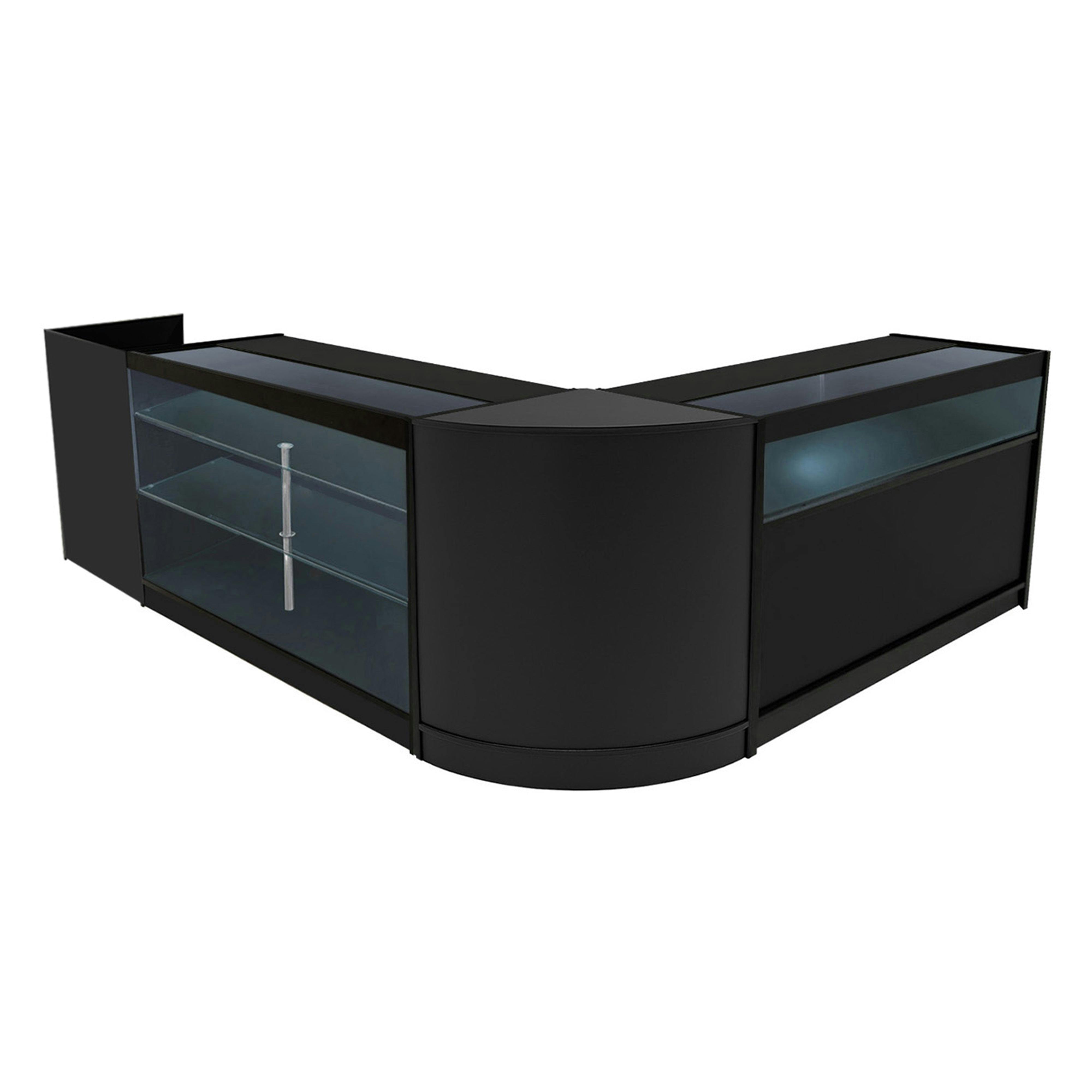 Rackhams Black Polaris Led Shop Counter Set K1500, B1500, Tb60 & Cm60