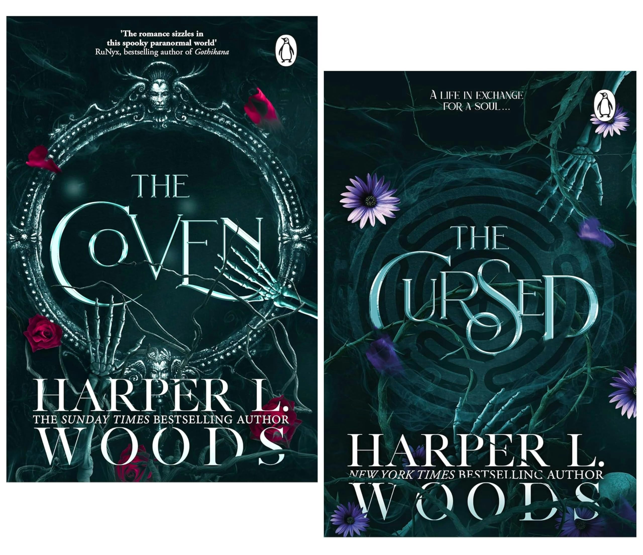 Various Publishers Gray Coven Of Bones Series By Harper L. Woods 2 Books Collection Set (The Coven And The Cursed)