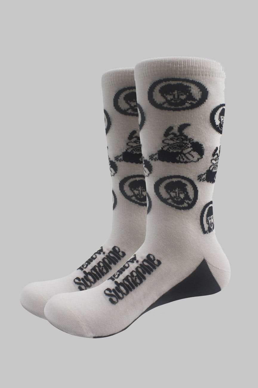 Paradiso Clothing Men's Yellow The Beatles Submarine Band & Meanies Monochrome Socks