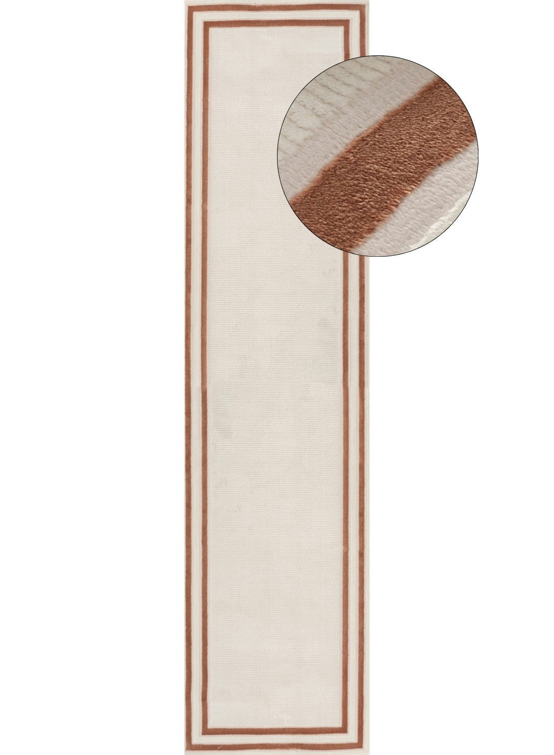 The Rugs Cream Carmel -Terra Bordered Rug | 6060 - 80X300 Cm
