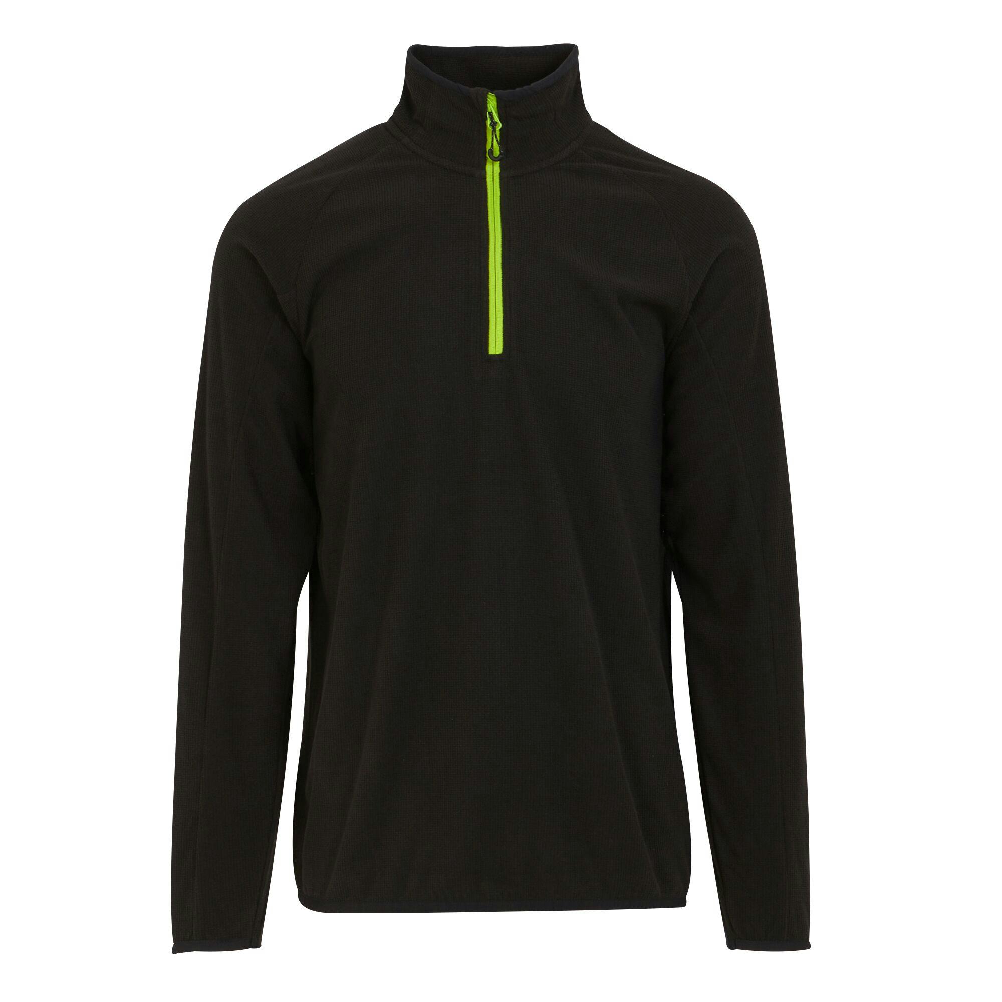 Regatta Men's Black/Green Professional Half Zip Fleece Top - /Lime - M - /Lime - 100% Mixed