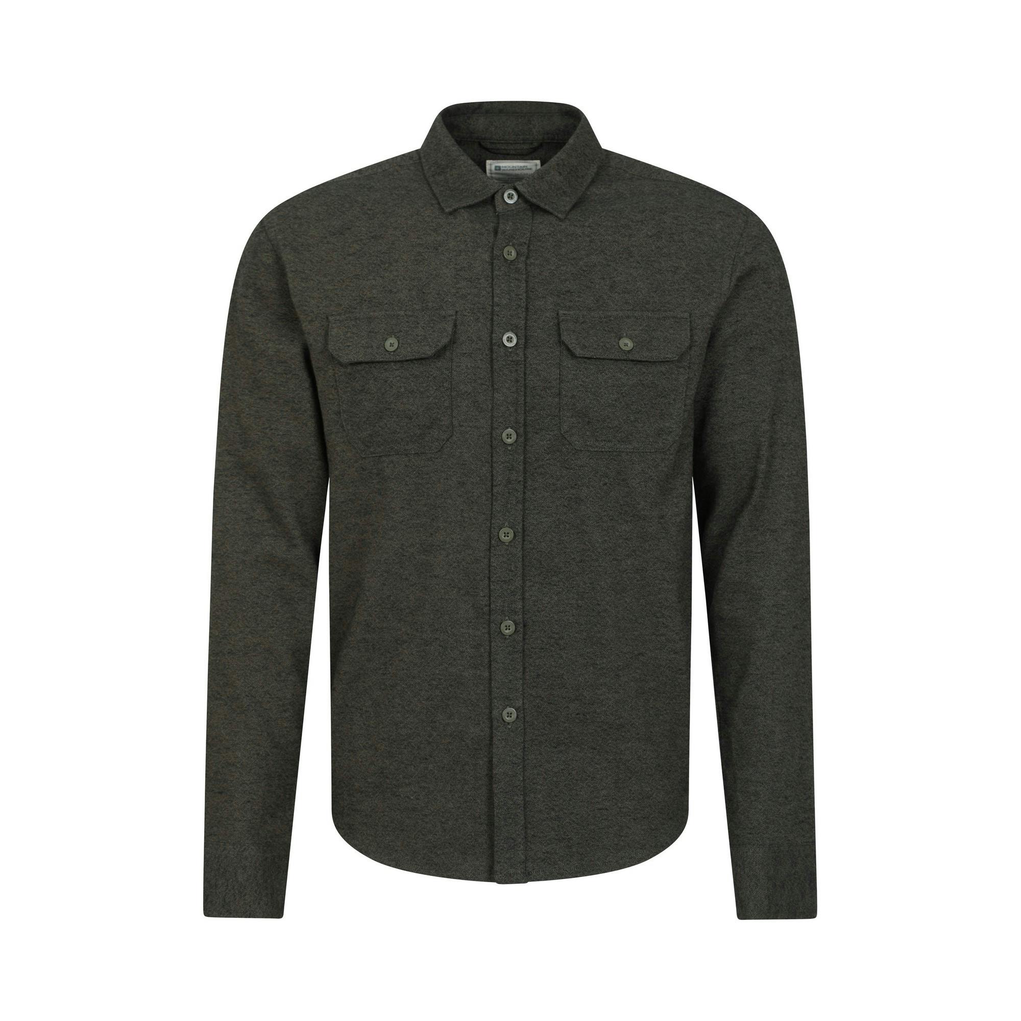 Mountain Warehouse Men's Green Trace Flannel Long-Sleeved Shirt - M - 100% Cotton