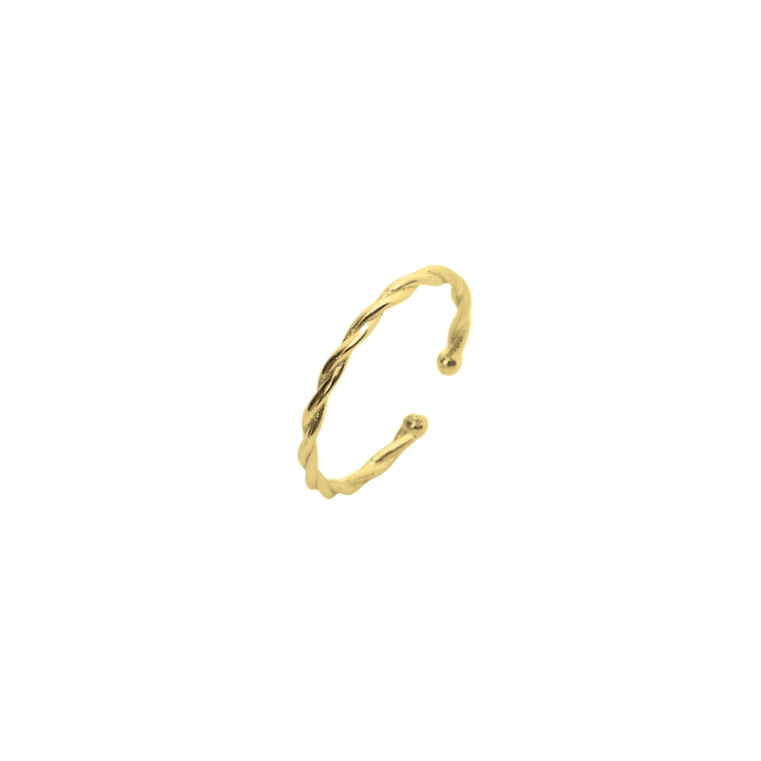 Spero London Silver/Gold Sterling Twisted Skinny Stacking Ring