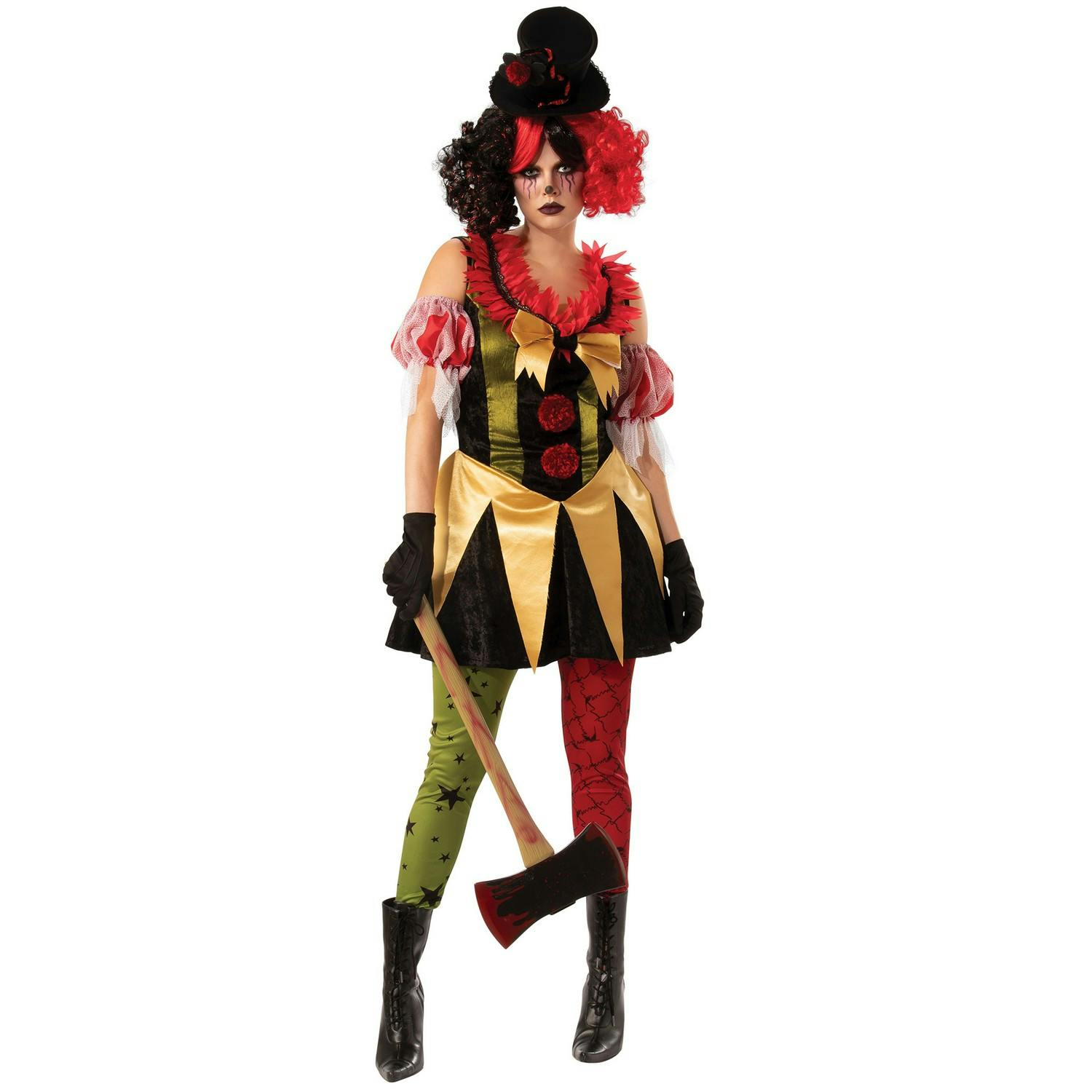 Bristol Novelty Women's Evil Clown Costume - Multicoloured - Multicoloured - M