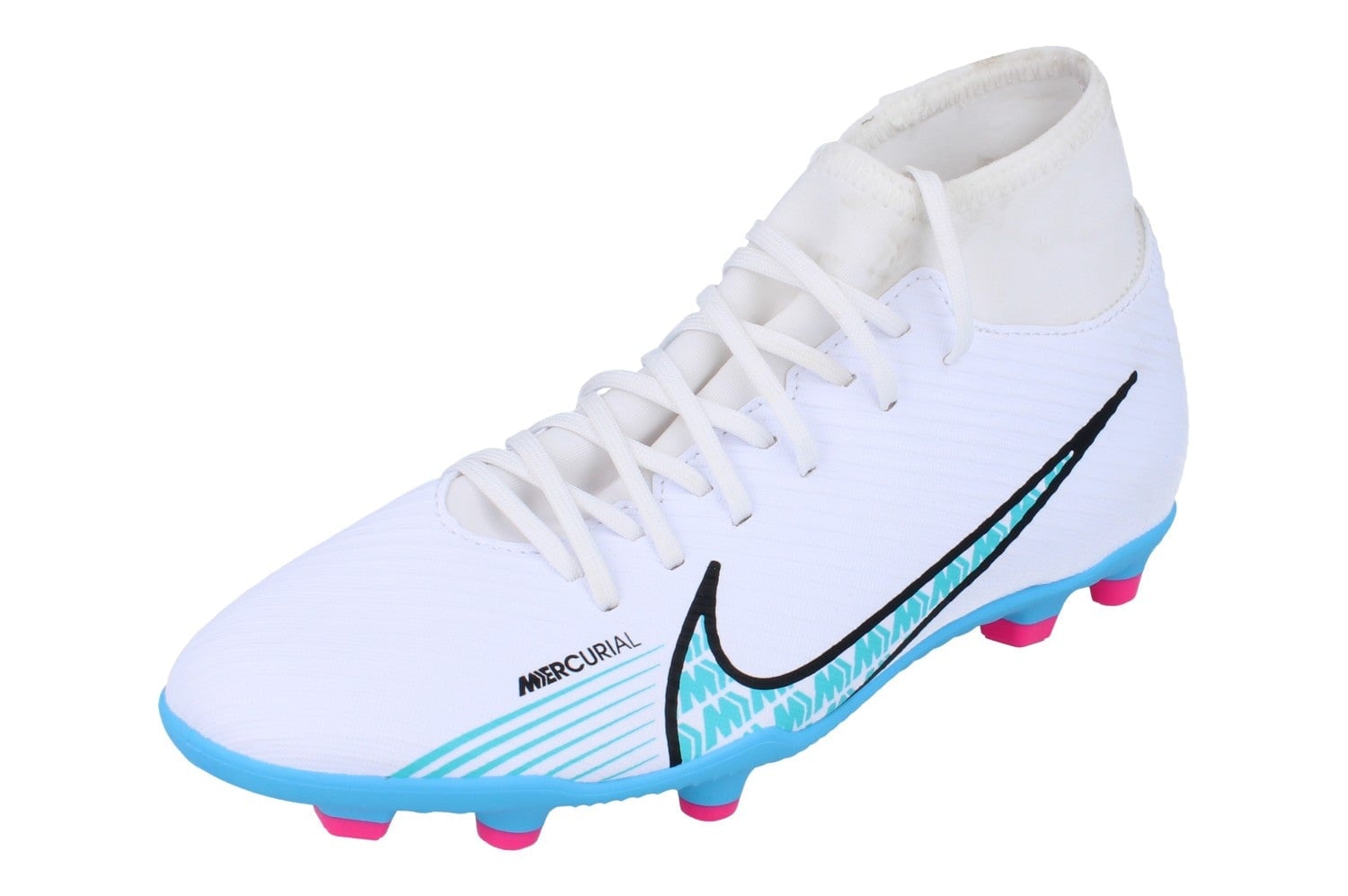 Nike Men's White/Blue/Pink Superfly 9 Club Fg/Mg Football Boots Dj5961 146 - Uk 9 | Us 10 | Eu 44