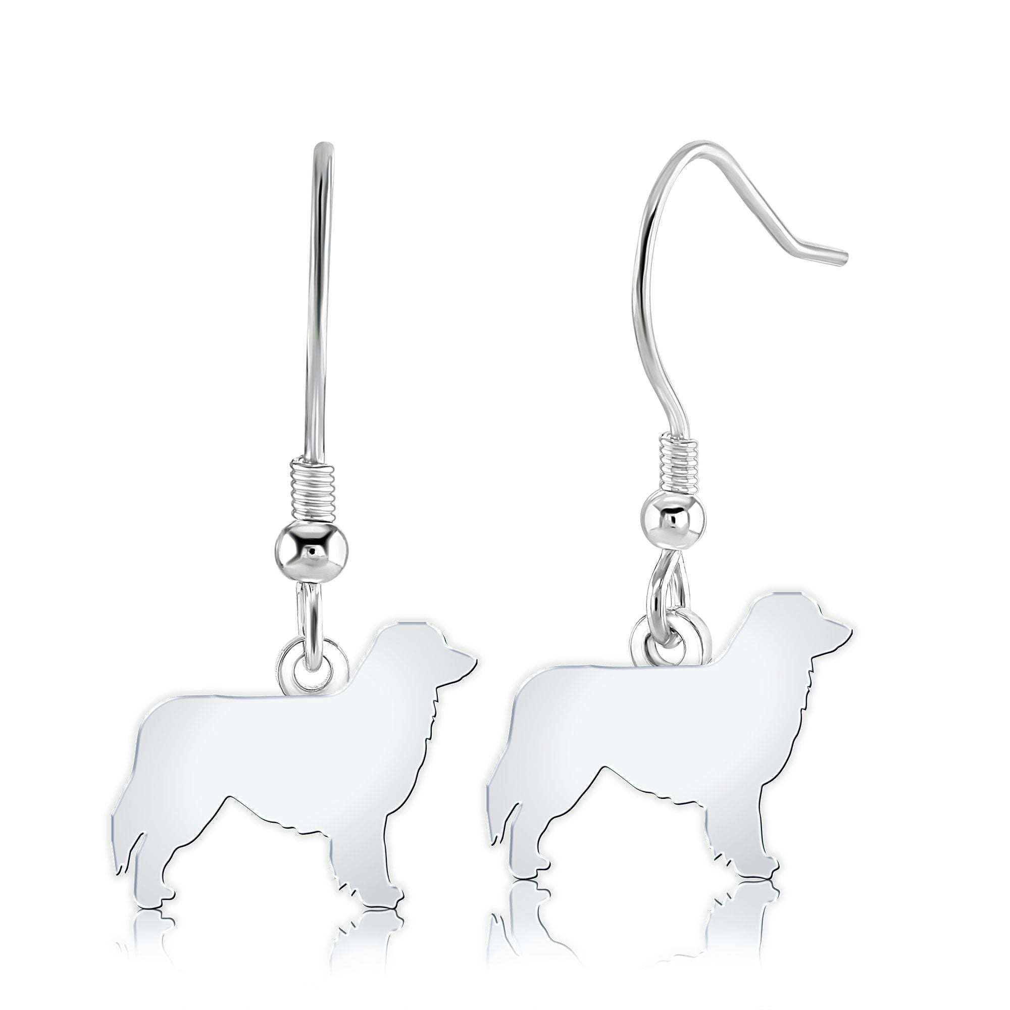 Mylee London Silver Australian Shepherd Silhouette Earrings - Yes - Hook