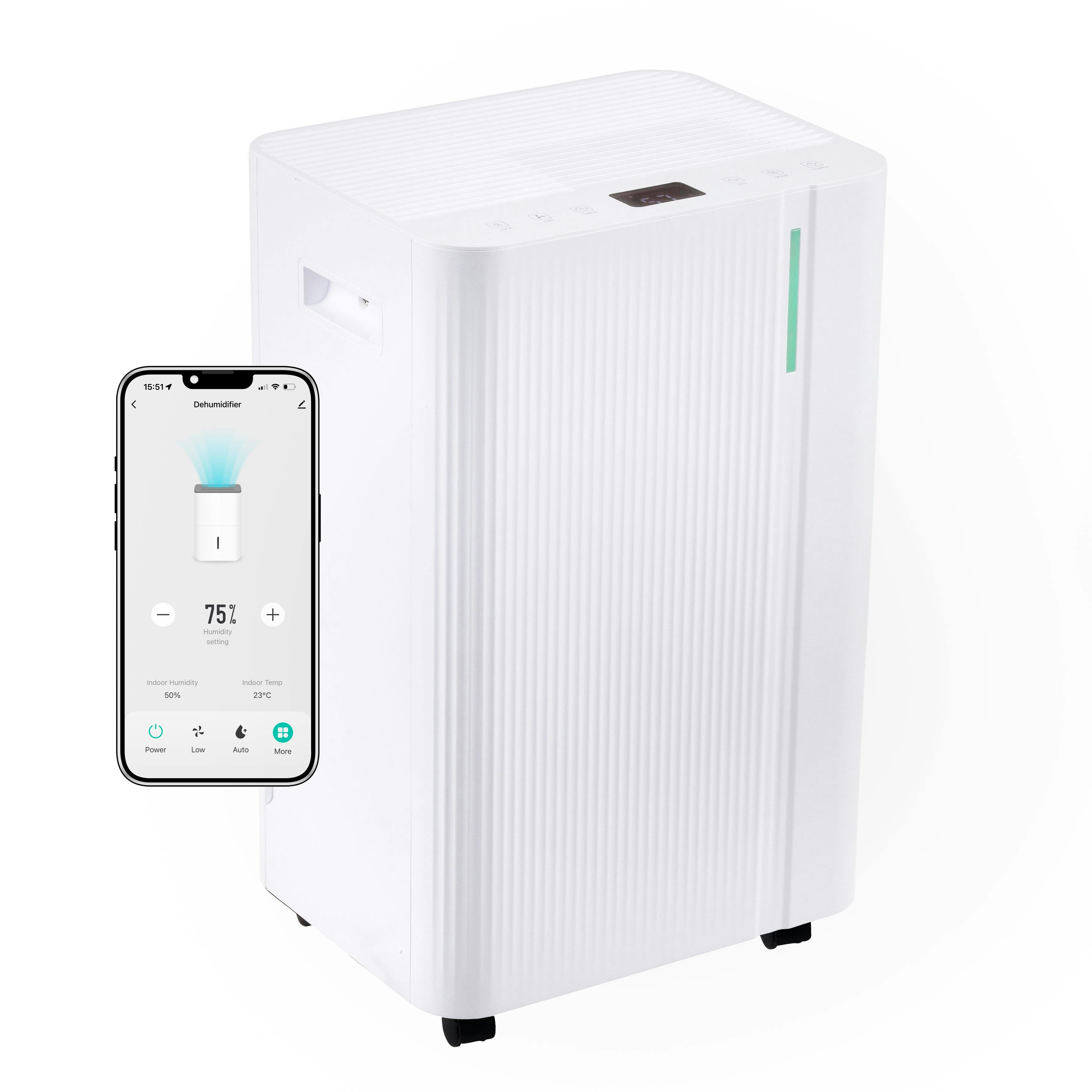Dellonda White Baridi Dehumidifier With Digital Display & 24Hr Timer 20L - Dh148