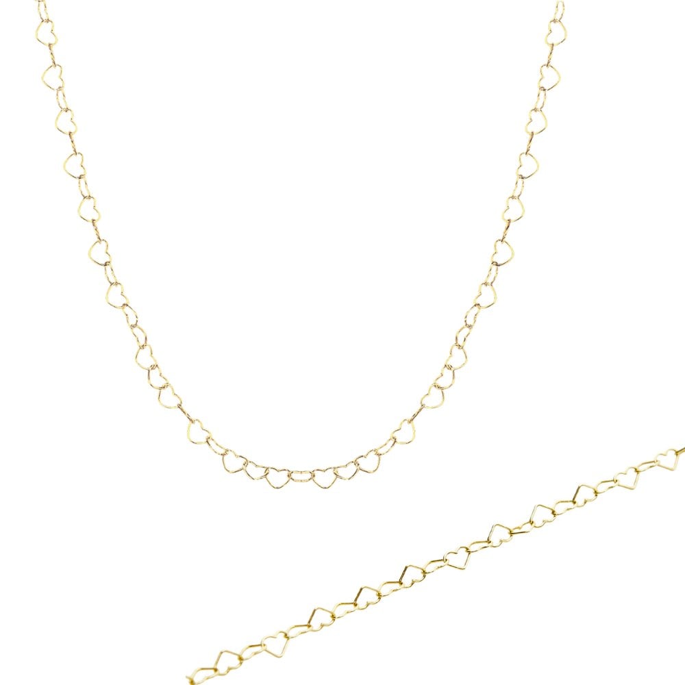 Spero London Silver/Gold Love Heart Sterling Chain Bracelet And Necklace Set