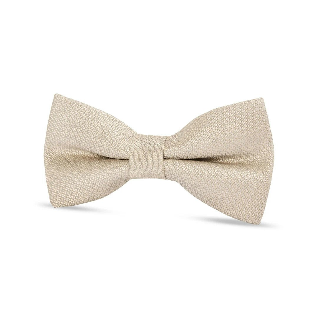 Paul Andrew Boys Textured Satin Silk Bow Tie - Champagne