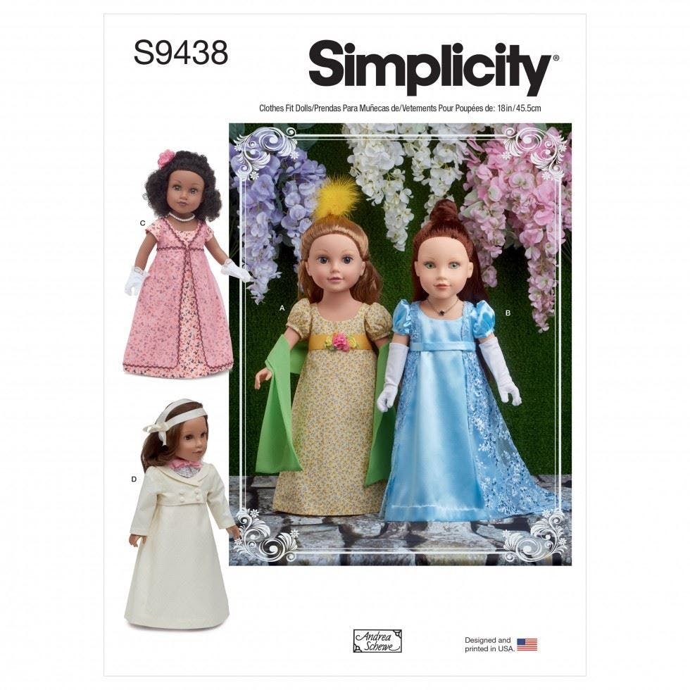 Simplicity Sewing Pattern 9438, Doll Clothes Os (One Size) - Intermediate - Os (One Size)