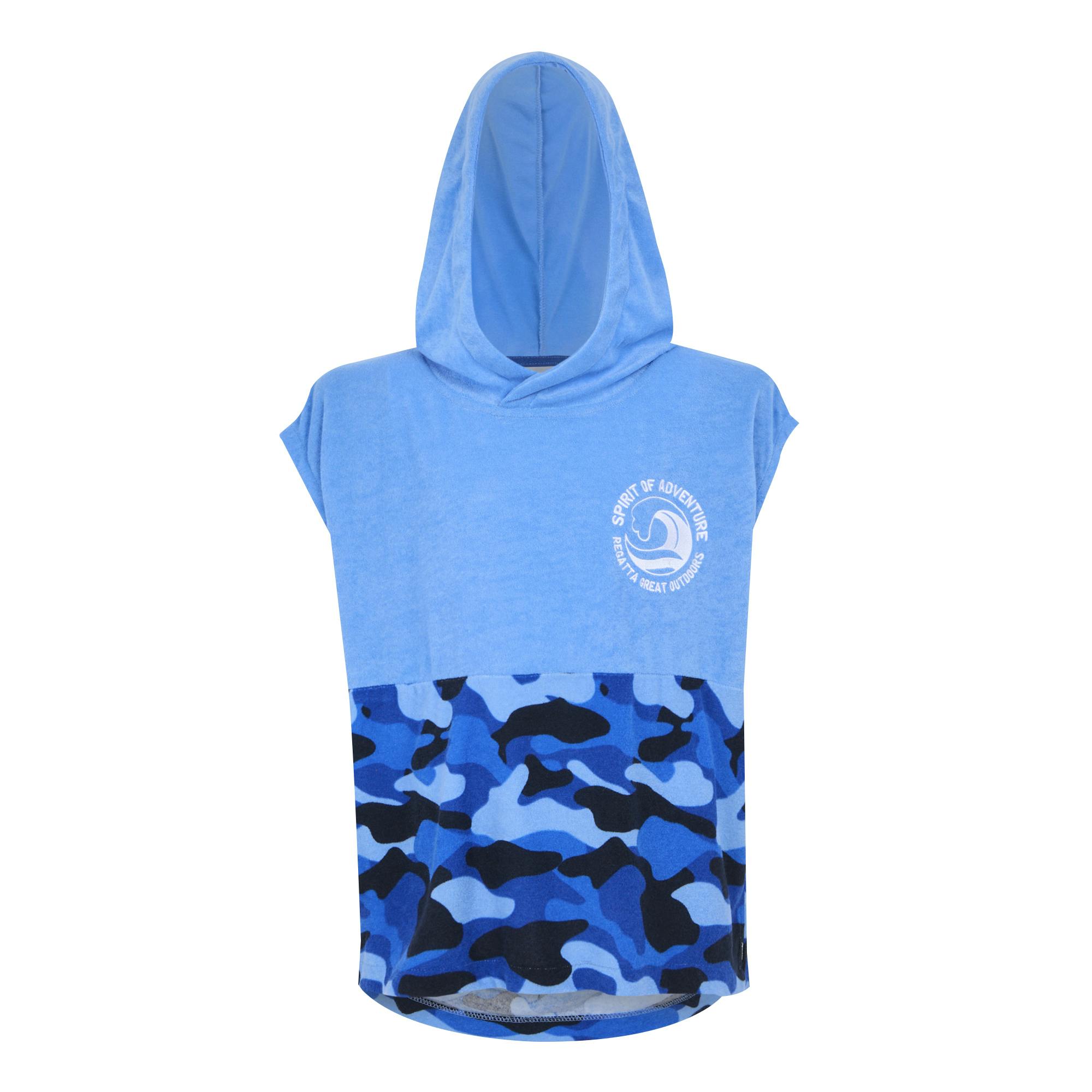 Regatta Blue Childrens/Kids Ii Camo Hooded Towel - Elysium - 3-5 Years - Elysium - 100% Polyester
