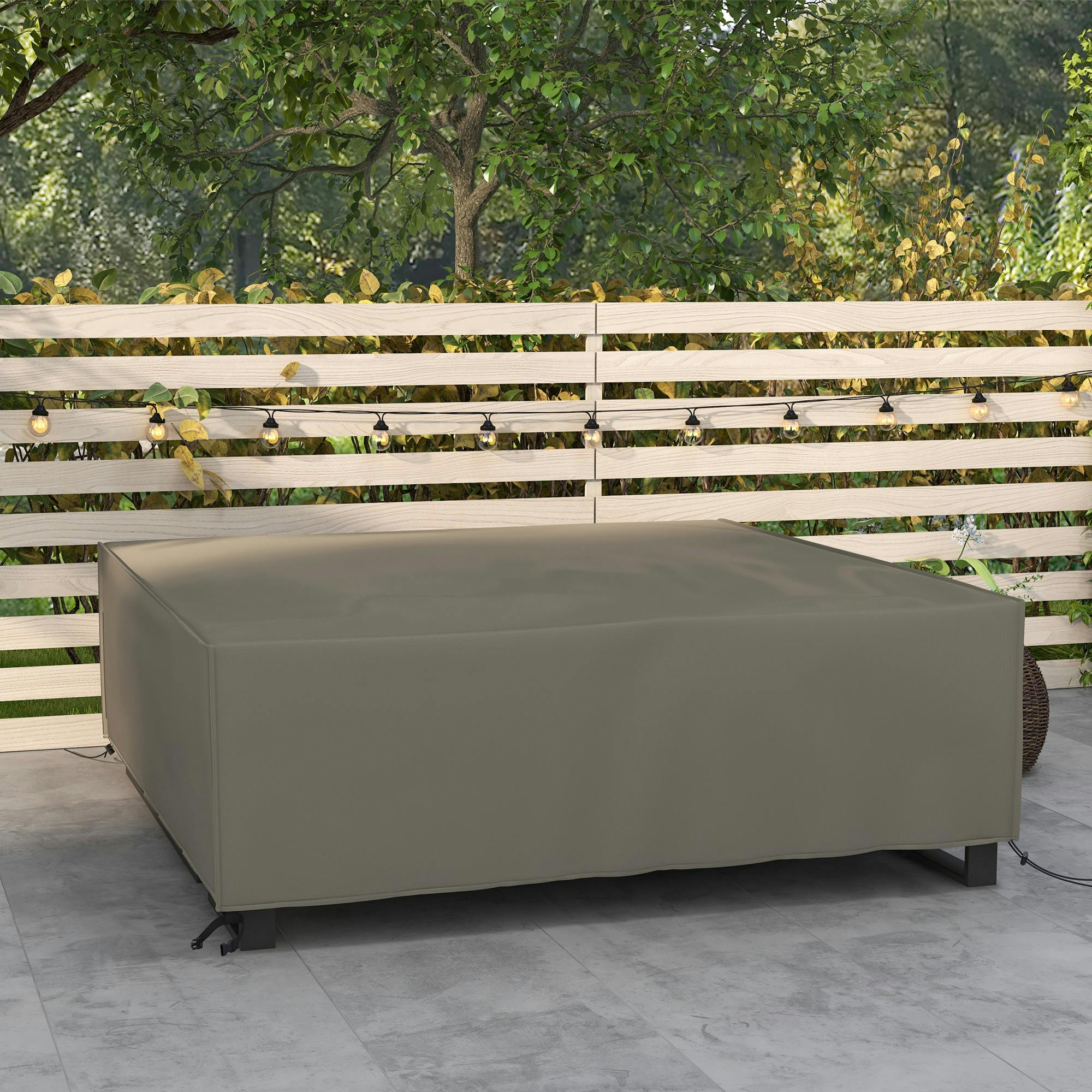 Rackhams Grey Large Garden Set Square Cover Outdoor Furniture Waterproof Resist Fade - Image 3